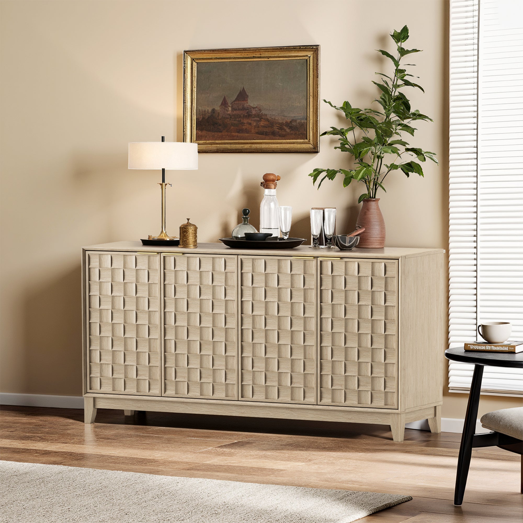 AFO 60'' Wide Sideboard Buffet with Adjustable Shelves
