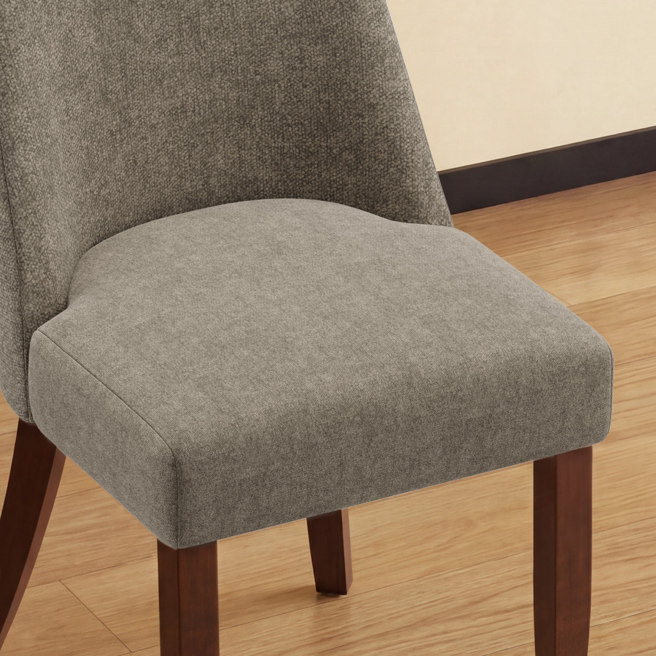 AFO Upholstered Fabric Dining Chairs with Solid Wood Legs & Padded Seat, Wood Mid Century Side Chairs for Kitchen Desk, Dining Room and Restaurant