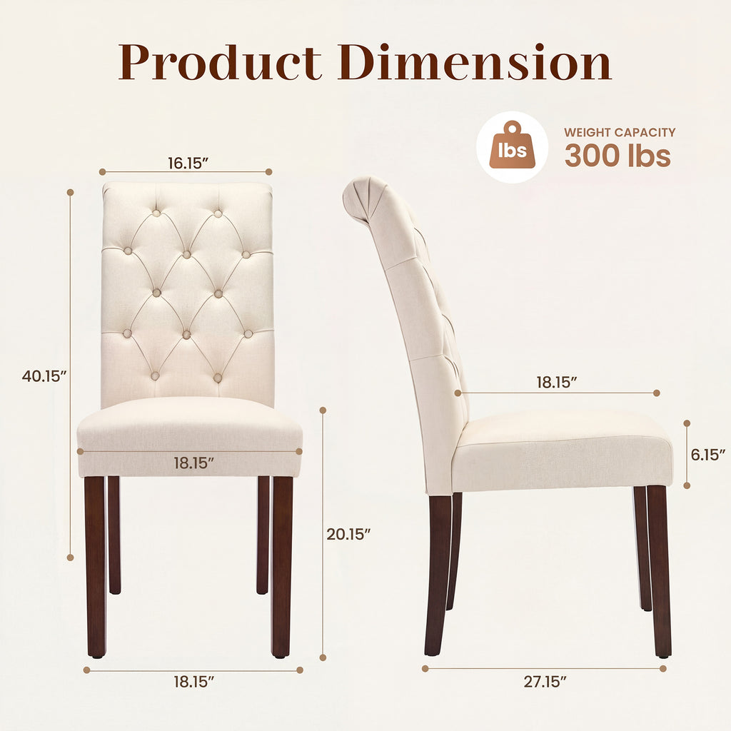 AFO Upholstered Button Tufted High Back Dining Chair