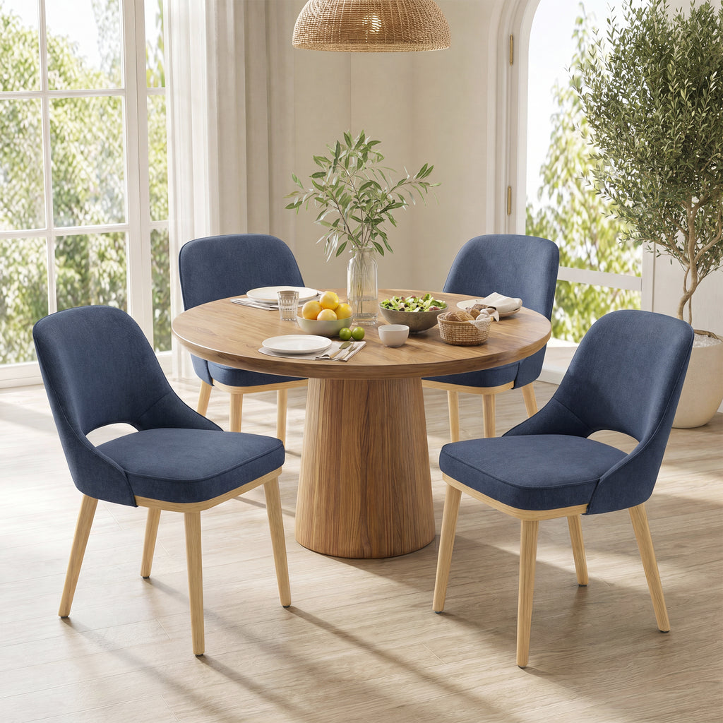 Upholstered Mid-Century Dining Chair, Modern Kitchen Side Chair for Dining Room and Restaurant