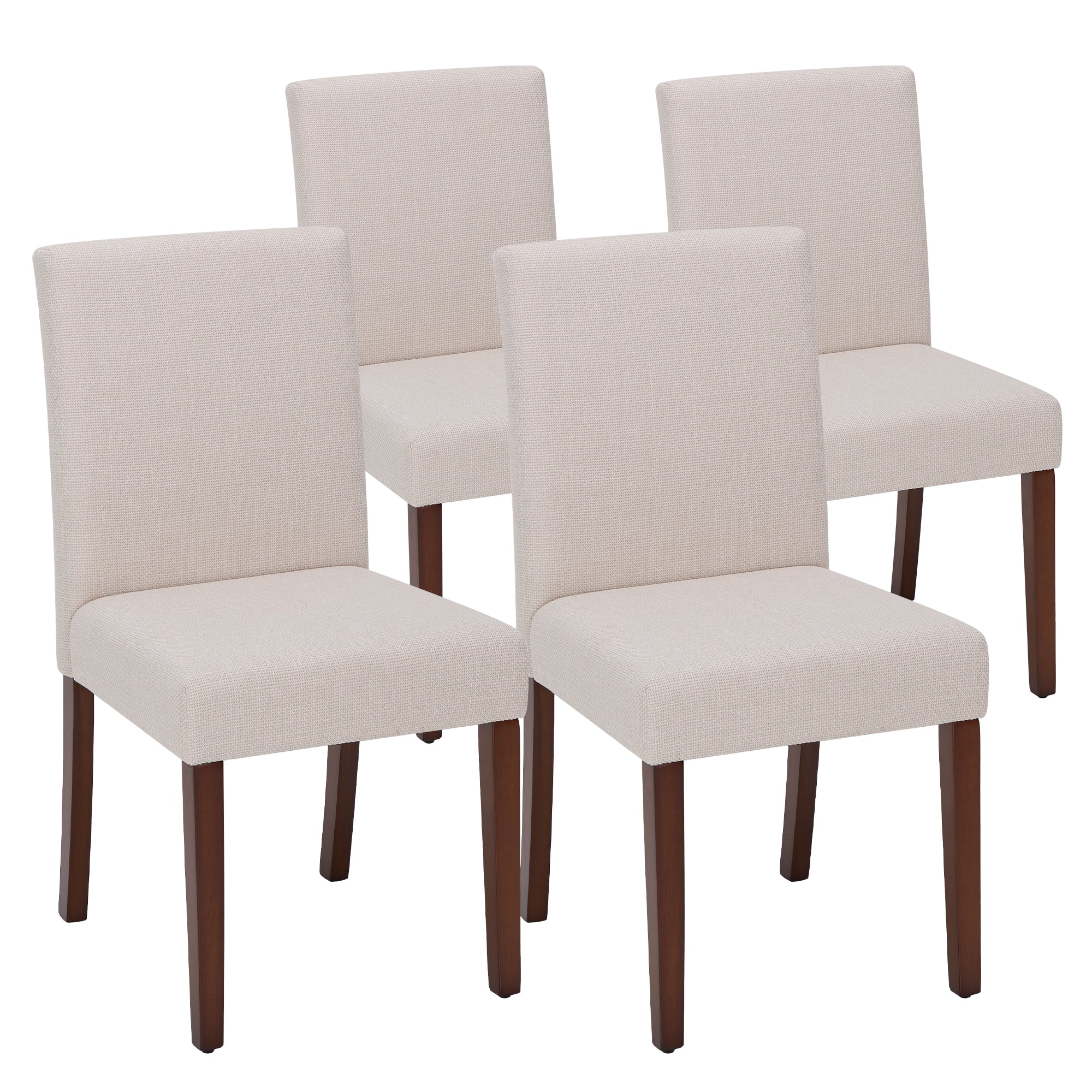 Upholstered Parsons Dining Chairs with Wood Legs and High Back for Kitchen, Dining Room, or Restaurant