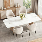 AFO Modern Chenille Dining Chair with Metal Legs & Ergonomic Back