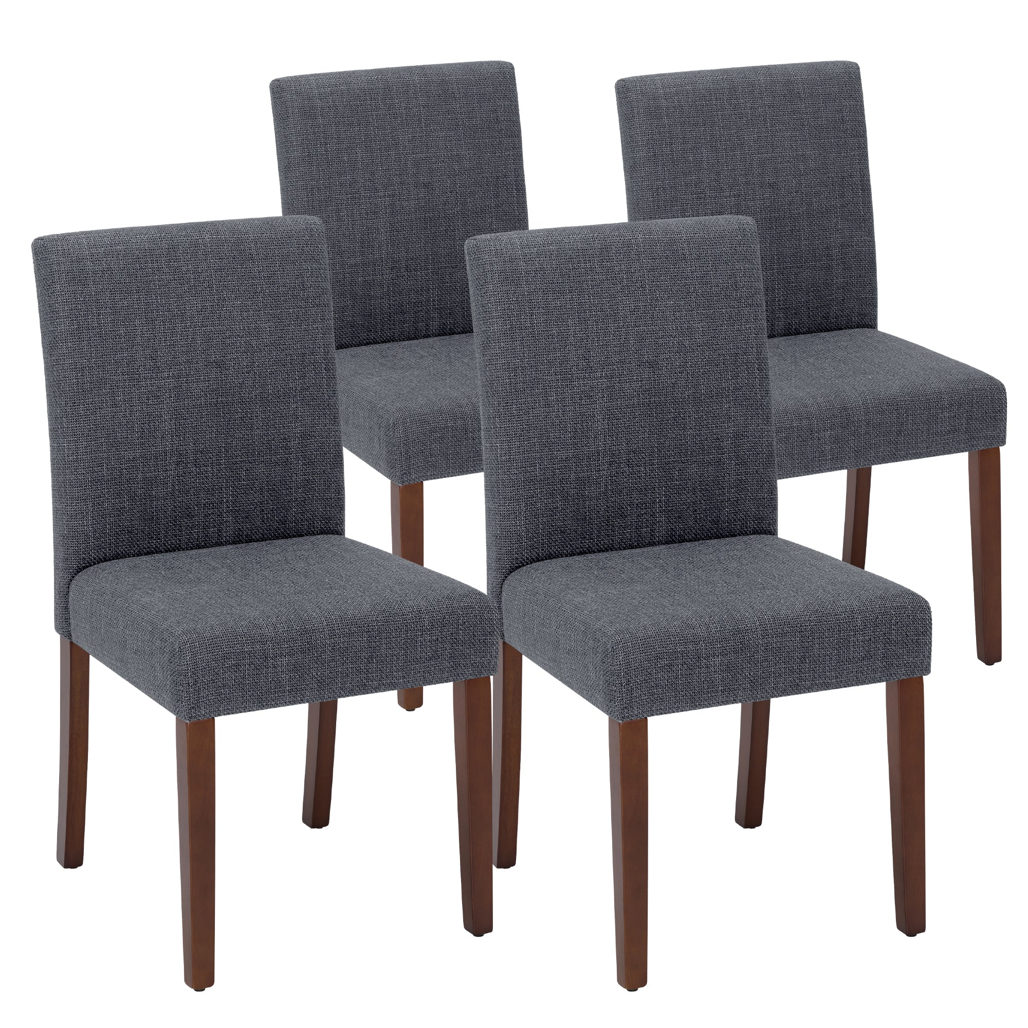 Upholstered Parsons Dining Chairs with Wood Legs and High Back for Kitchen, Dining Room, or Restaurant