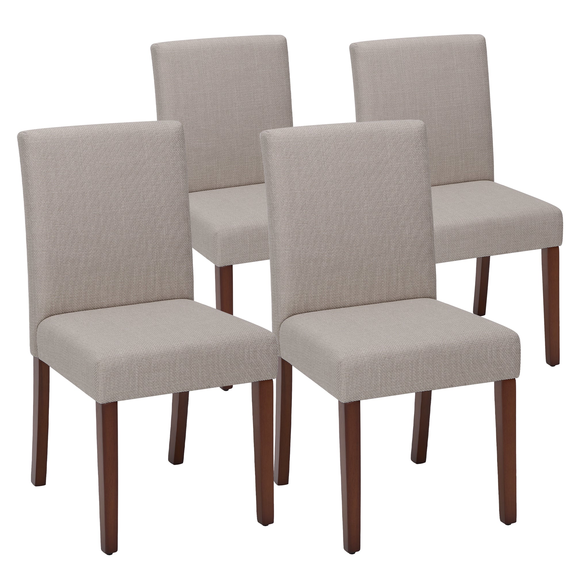 Upholstered Parsons Dining Chairs with Wood Legs and High Back for Kitchen, Dining Room, or Restaurant