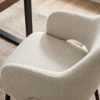 AFO Modern Chenille Dining Chair with Metal Legs & Ergonomic Back