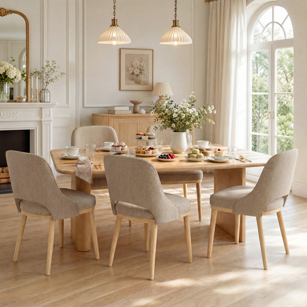 Upholstered Mid-Century Dining Chair, Modern Kitchen Side Chair for Dining Room and Restaurant