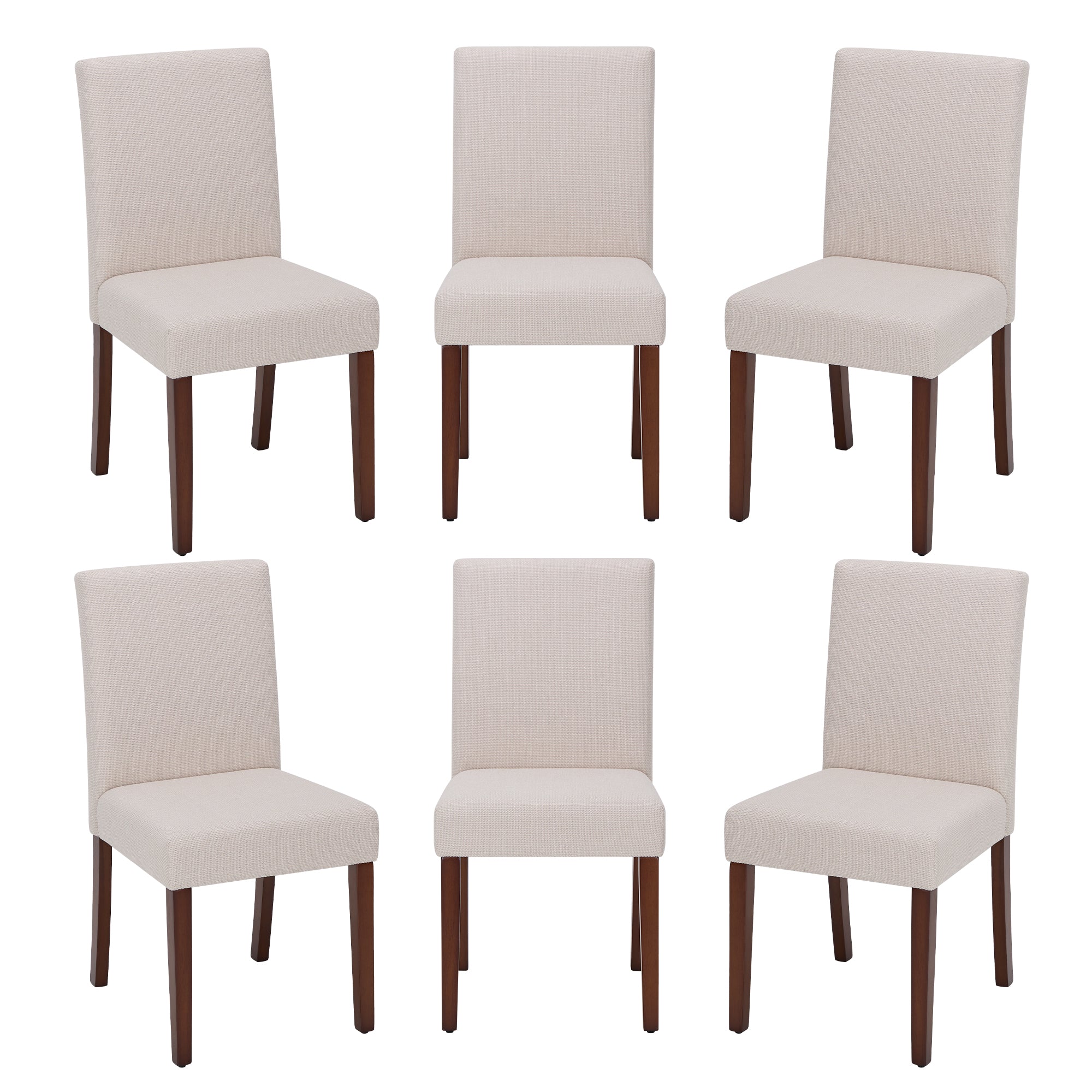 Upholstered Parsons Dining Chairs with Wood Legs and High Back for Kitchen, Dining Room, or Restaurant