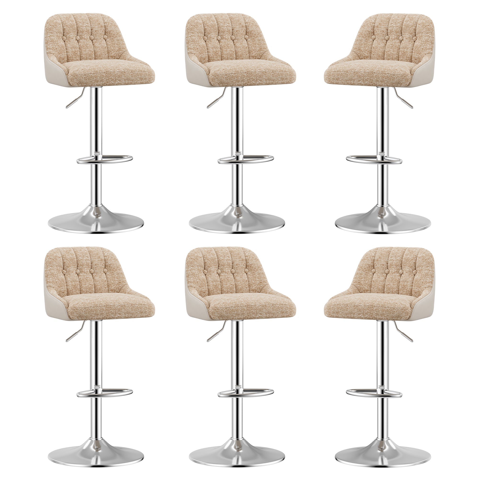 AFO Modern Swivel Adjustable Height Faux Leather Counter & Bar Stools