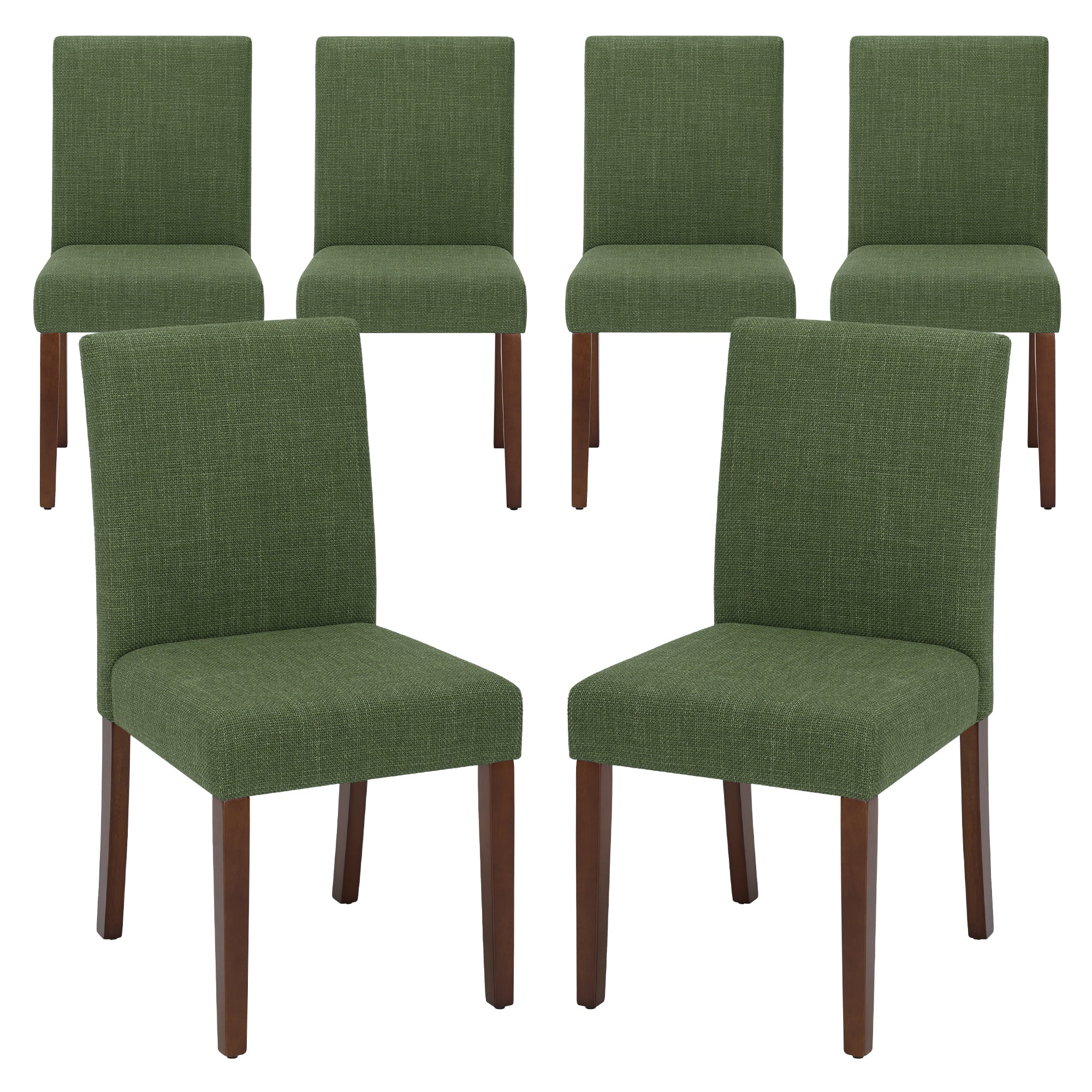 Upholstered Parsons Dining Chairs with Wood Legs and High Back for Kitchen, Dining Room, or Restaurant
