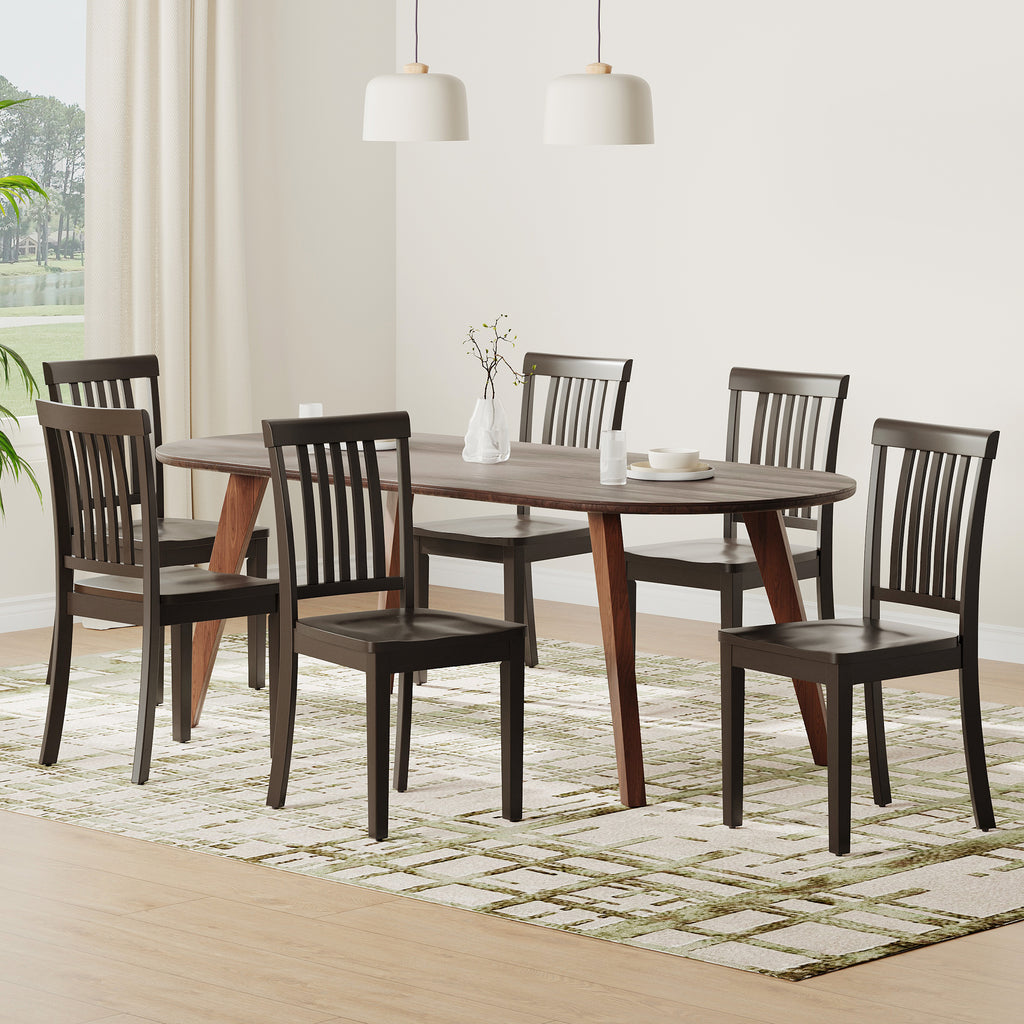 Wooden Windsor Dining Chairs Set of 2,for Kitchen,Dining Room