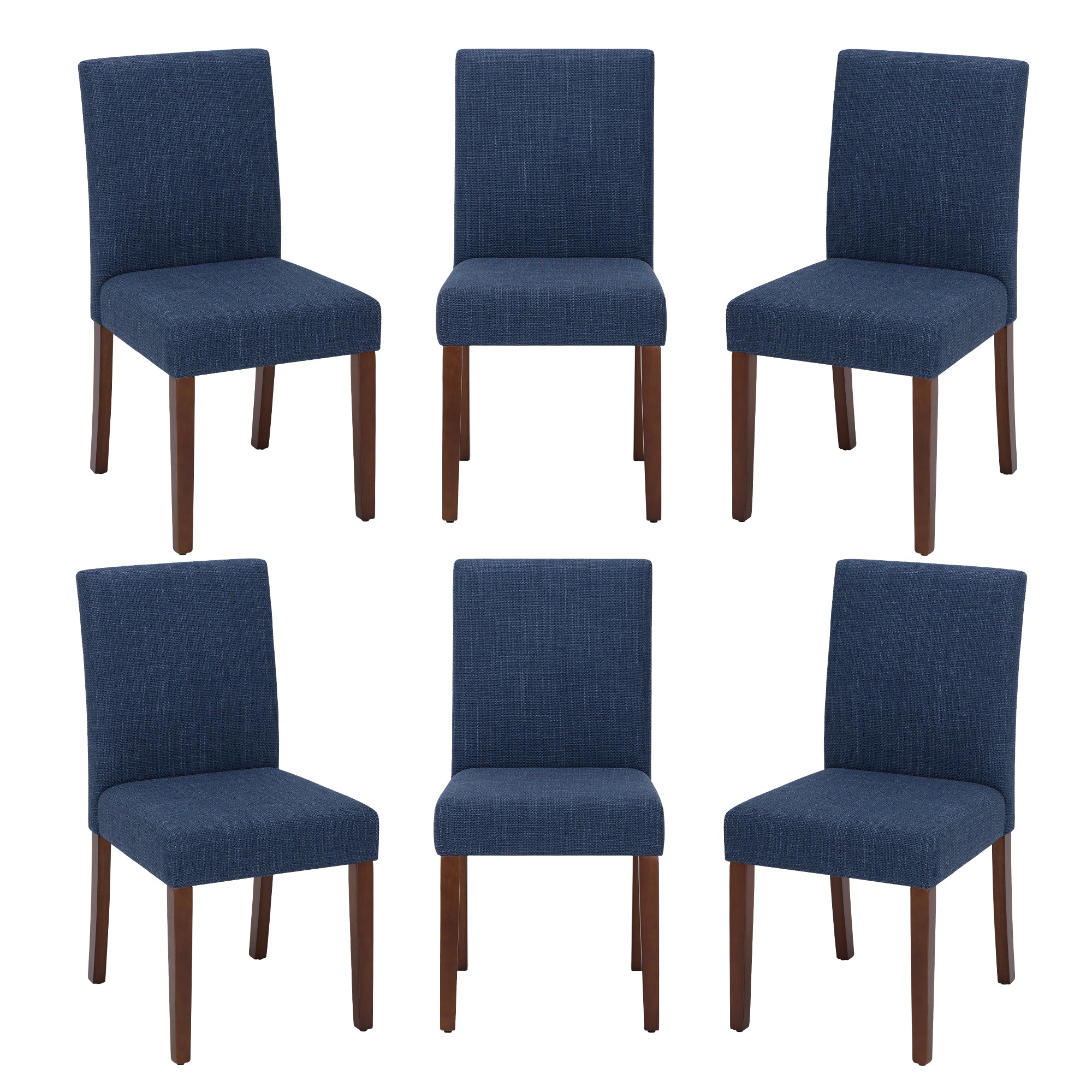 Upholstered Parsons Dining Chairs with Wood Legs and High Back for Kitchen, Dining Room, or Restaurant