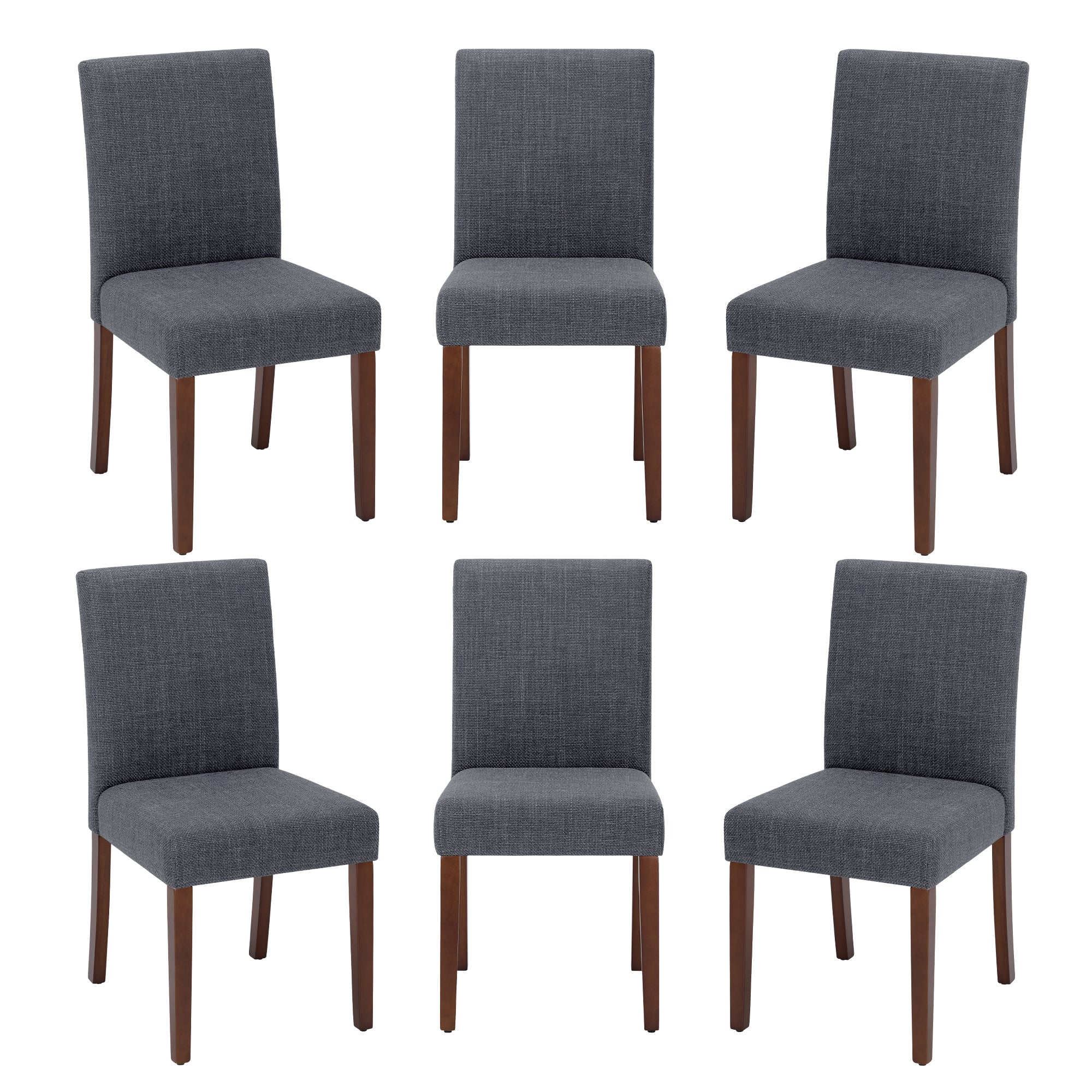 Upholstered Parsons Dining Chairs with Wood Legs and High Back for Kitchen, Dining Room, or Restaurant