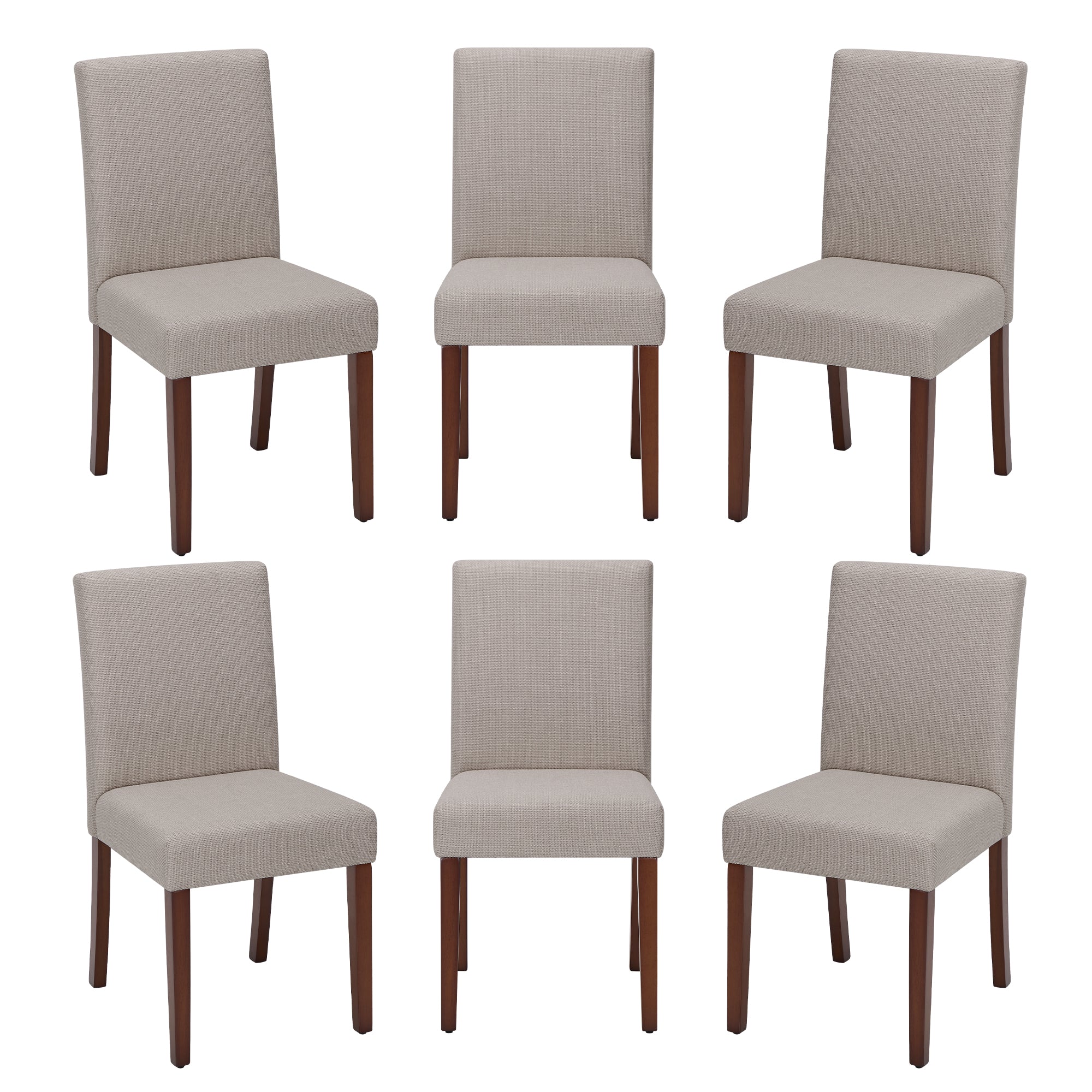 Upholstered Parsons Dining Chairs with Wood Legs and High Back for Kitchen, Dining Room, or Restaurant