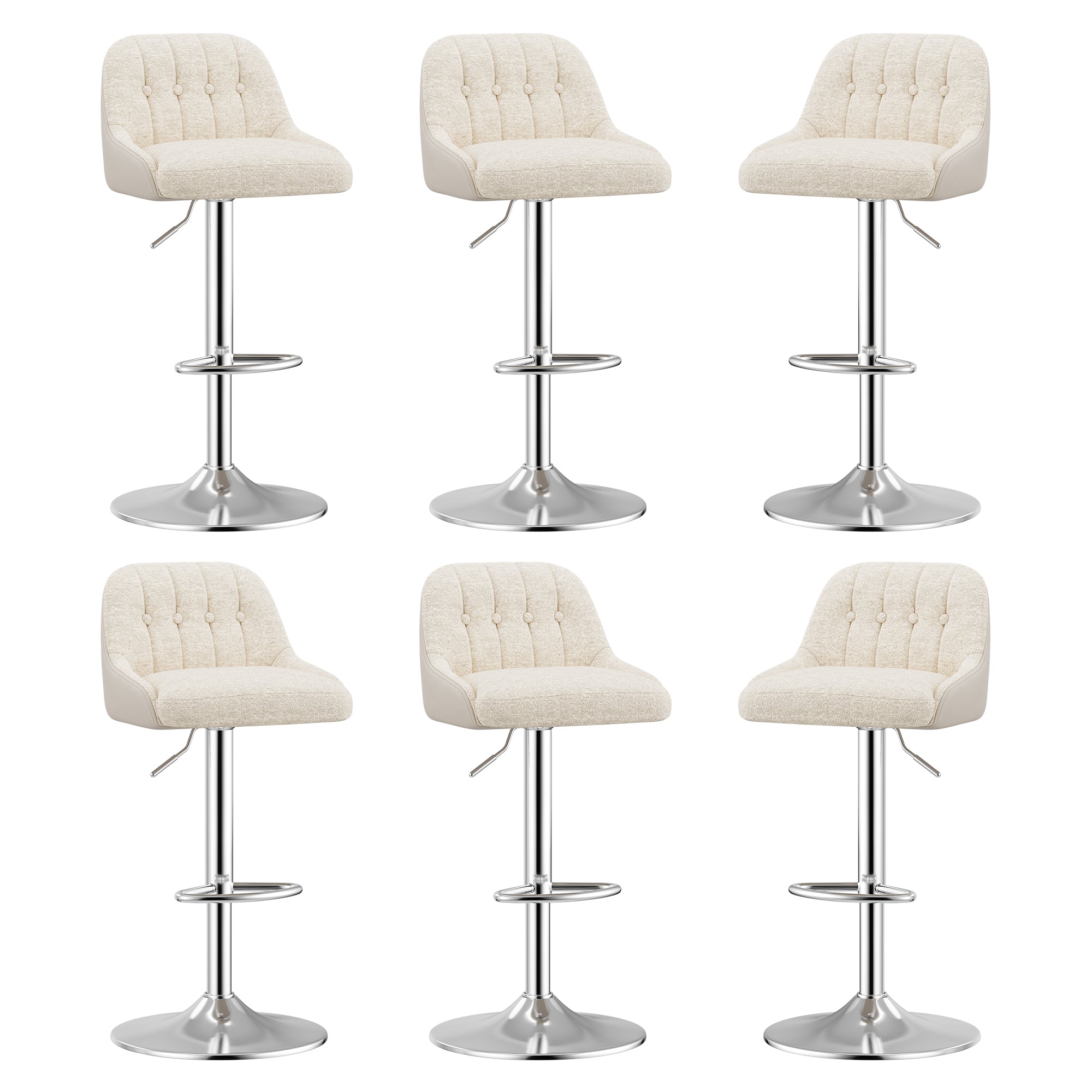 AFO Modern Swivel Adjustable Height Faux Leather Counter & Bar Stools