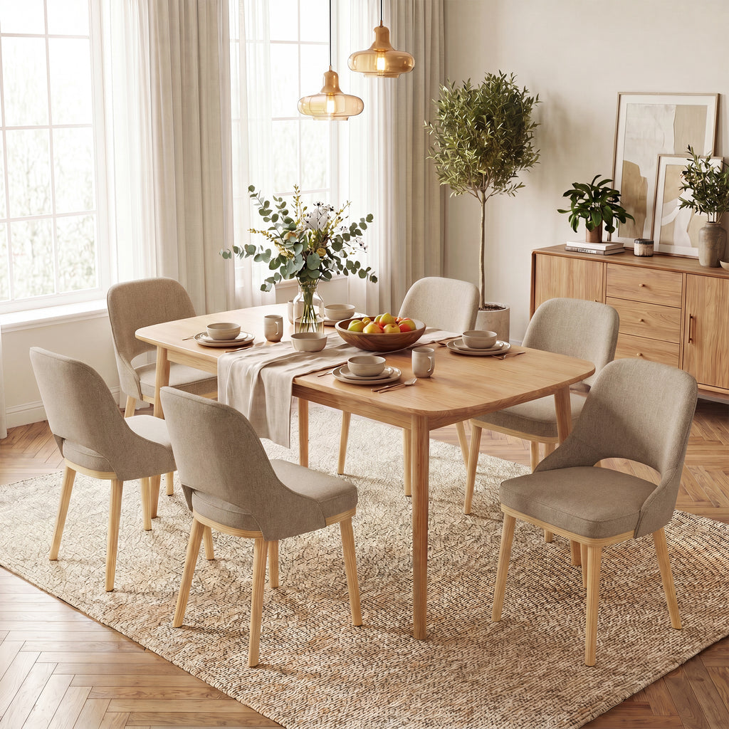 Upholstered Mid-Century Dining Chair, Modern Kitchen Side Chair for Dining Room and Restaurant