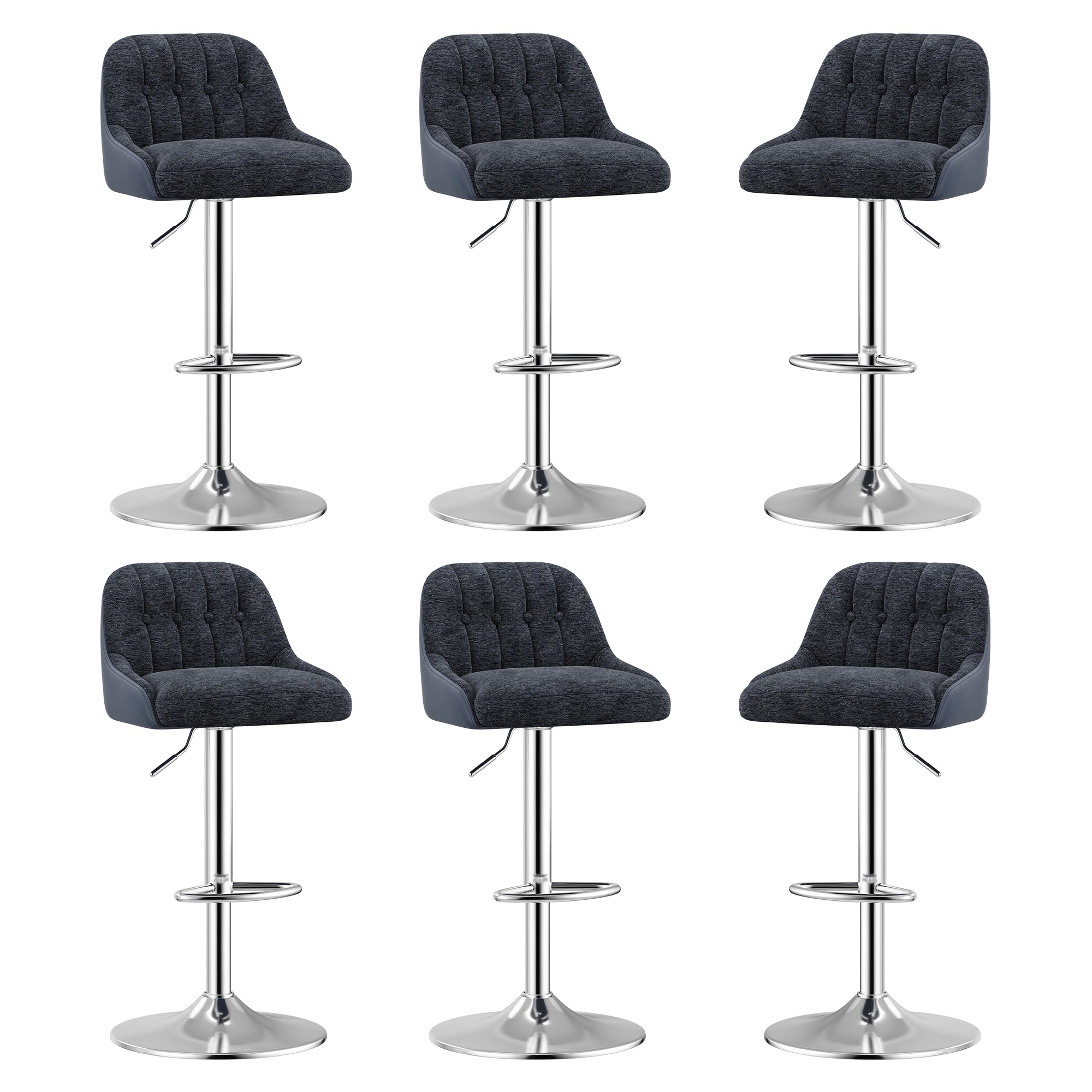 AFO Modern Swivel Adjustable Height Faux Leather Counter & Bar Stools