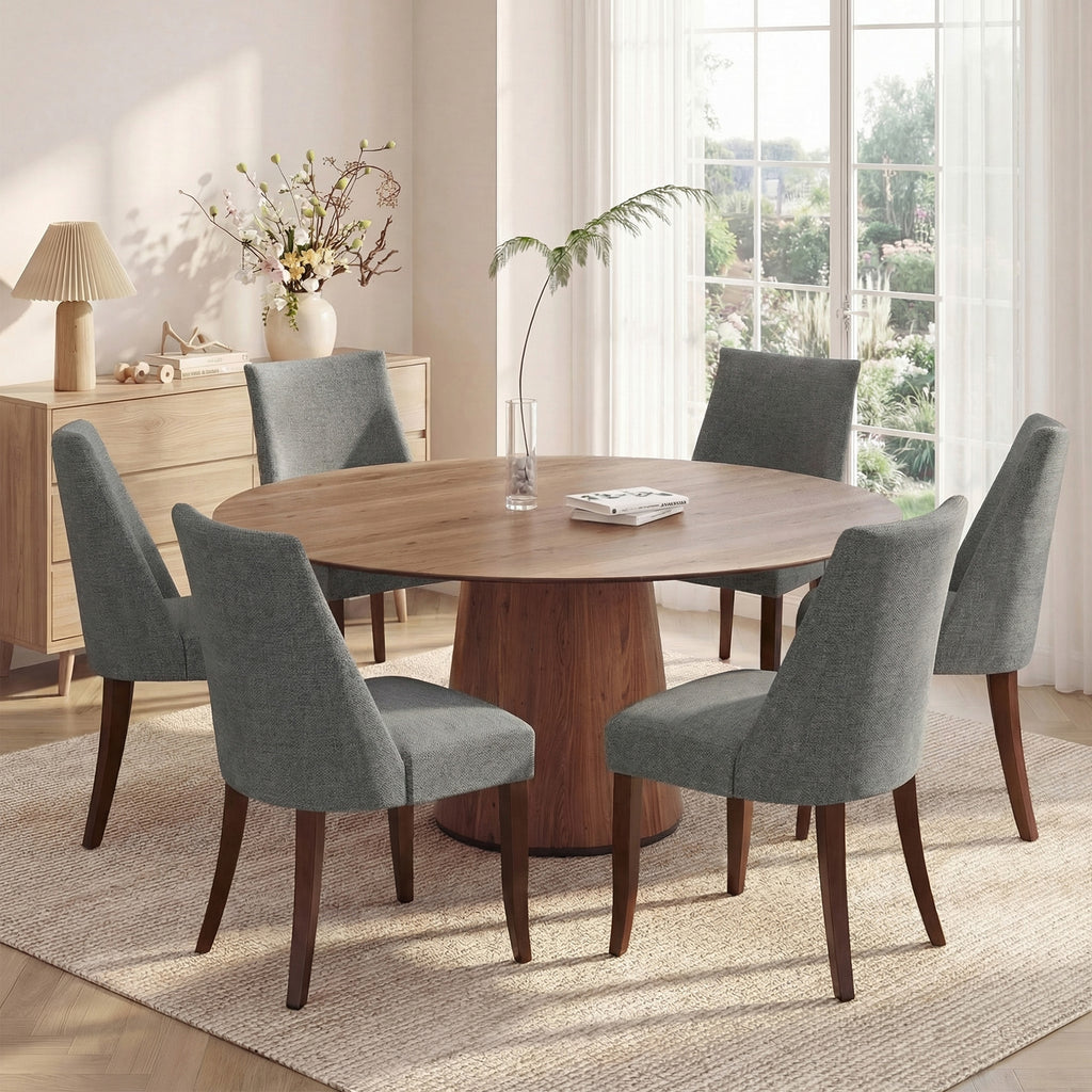 Upholstered Dining Chair Wood Mid Century Side Chair for Kitchen Desk, Dining Room