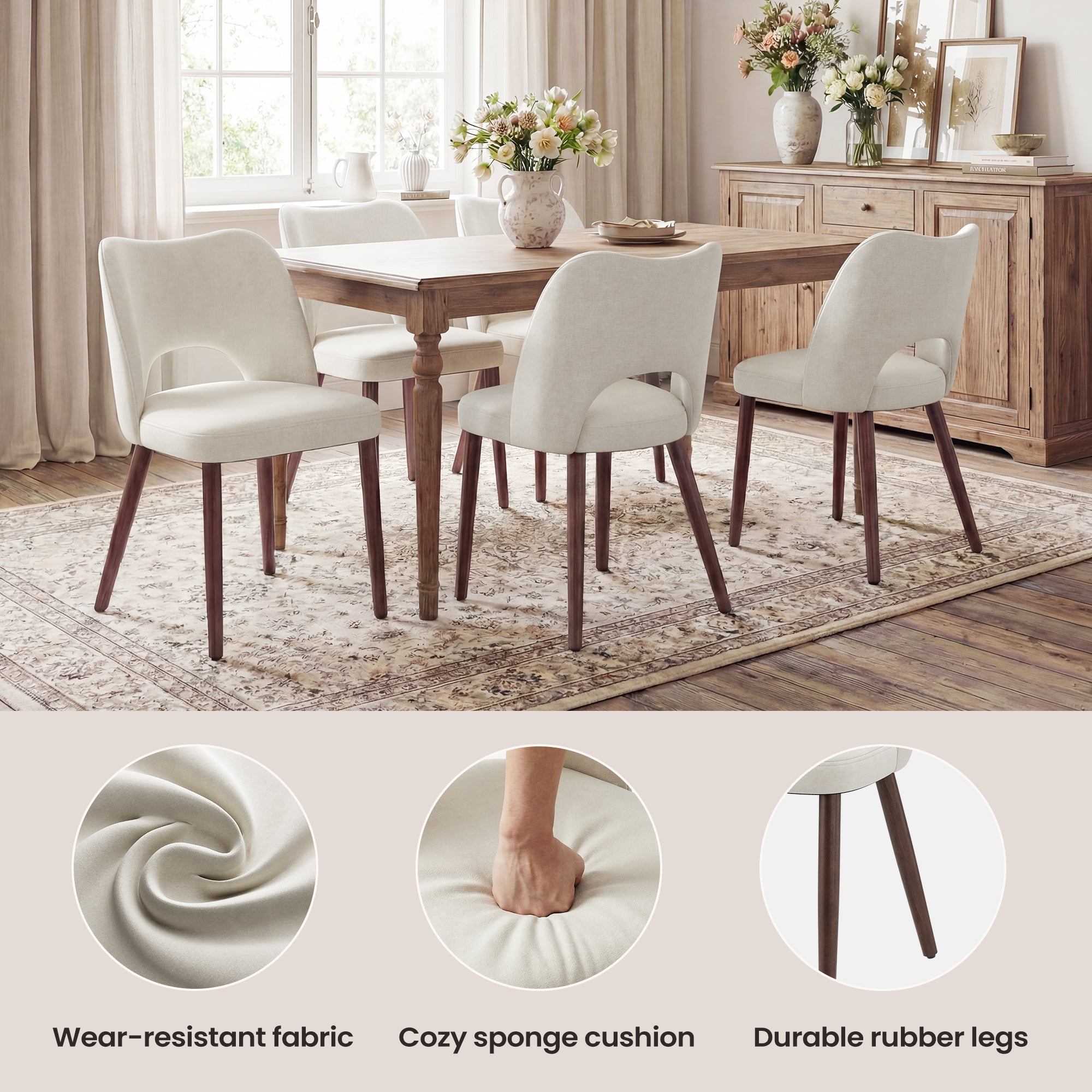 AFO  Modern Fabric/PU Leather Dining Chair