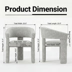 AFO Modern Chenille Dining Chair with Solid Wood Legs & Ergonomic Back