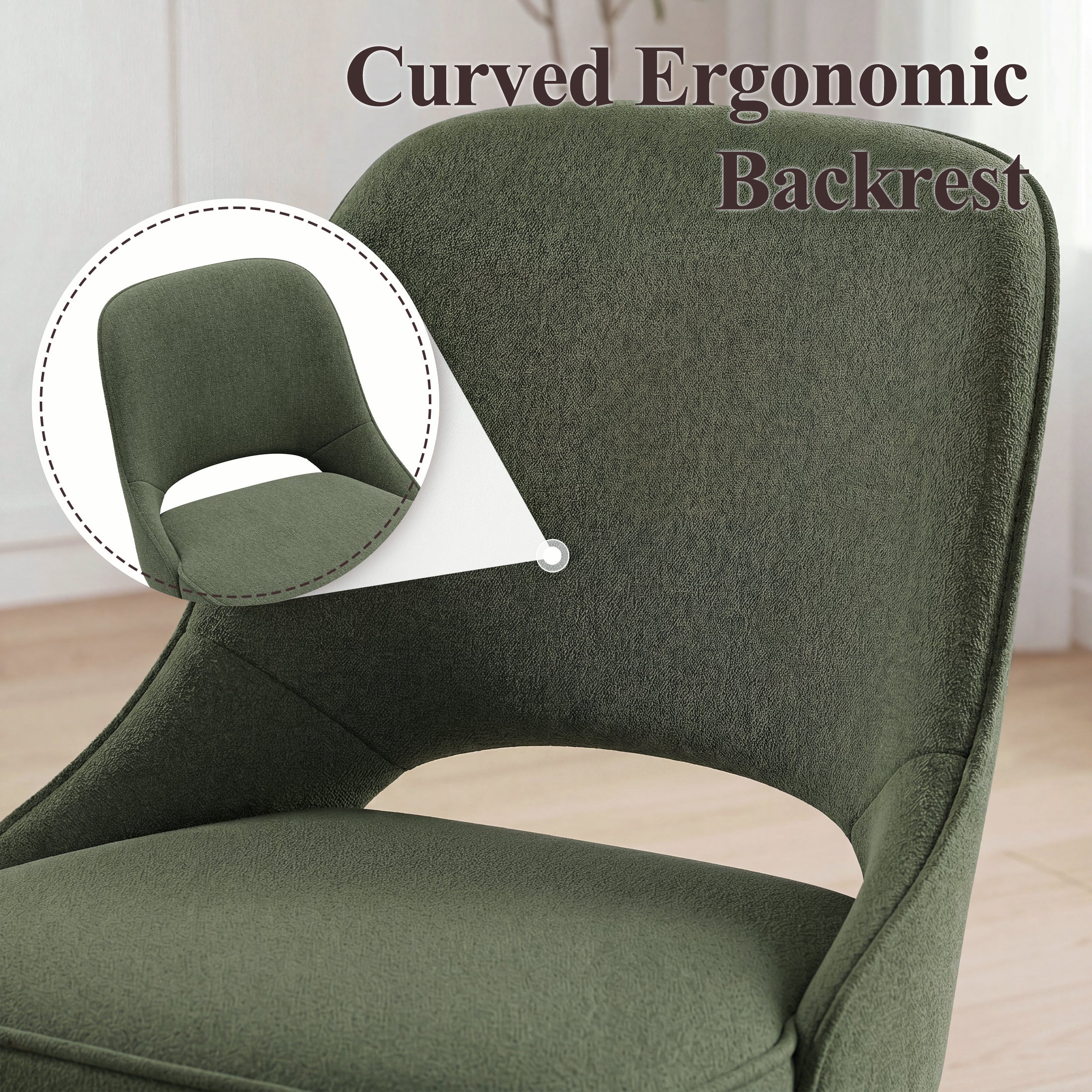 Upholstered Mid-Century Dining Chair, Modern Kitchen Side Chair for Dining Room and Restaurant