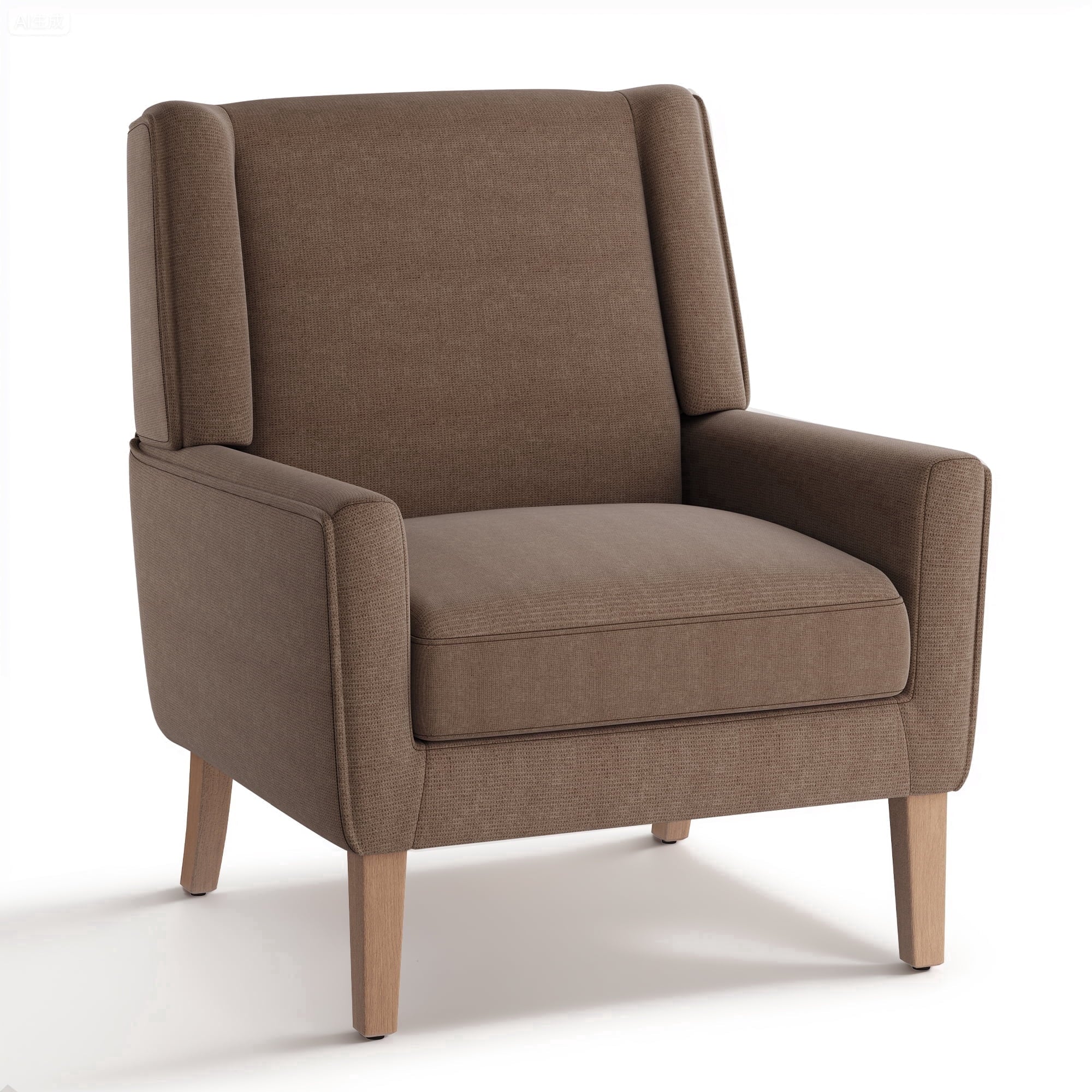 AFO Upholstered Modern Accent Chair with Wood Legs