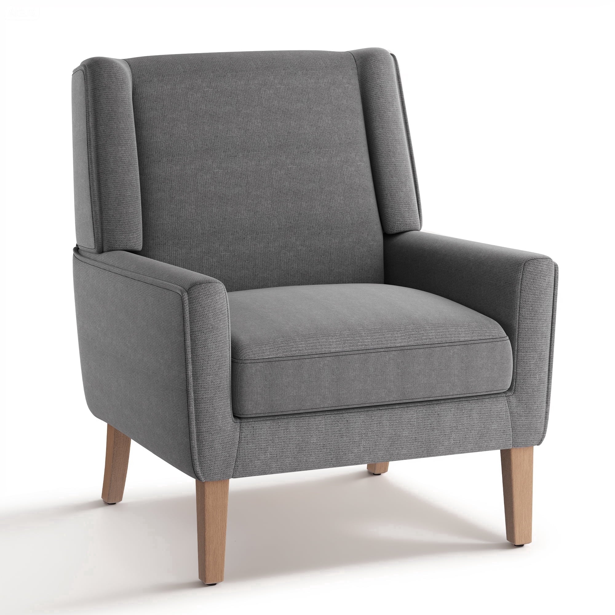 AFO Upholstered Modern Accent Chair with Wood Legs
