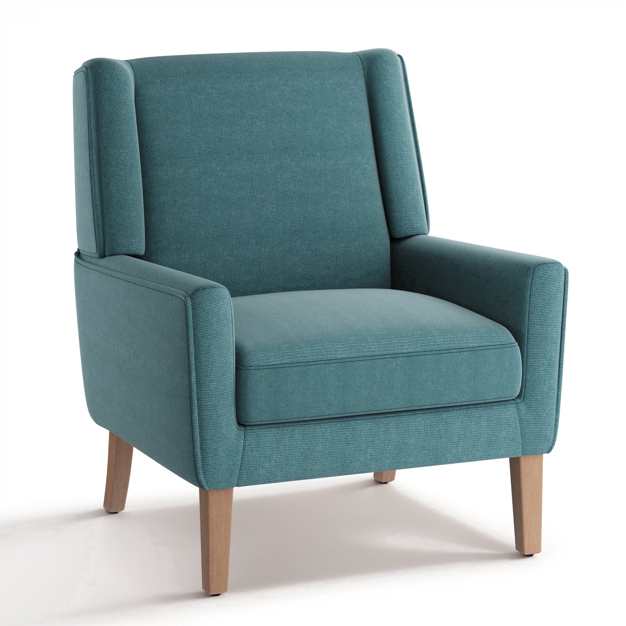 AFO Upholstered Modern Accent Chair with Wood Legs