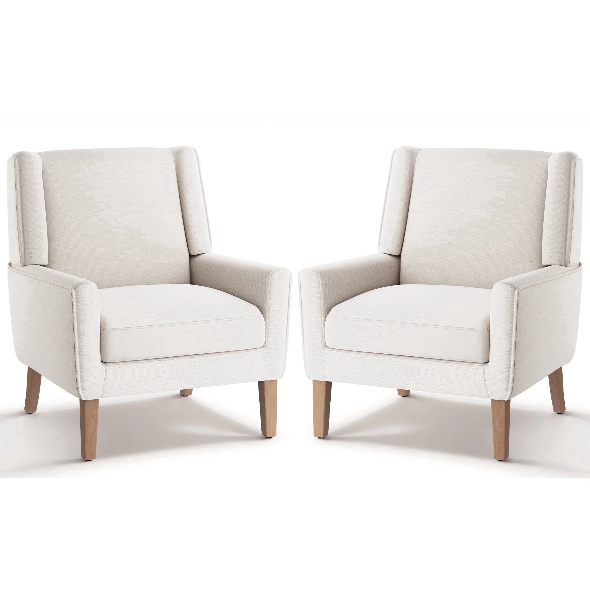 AFO Upholstered Modern Accent Chair with Wood Legs