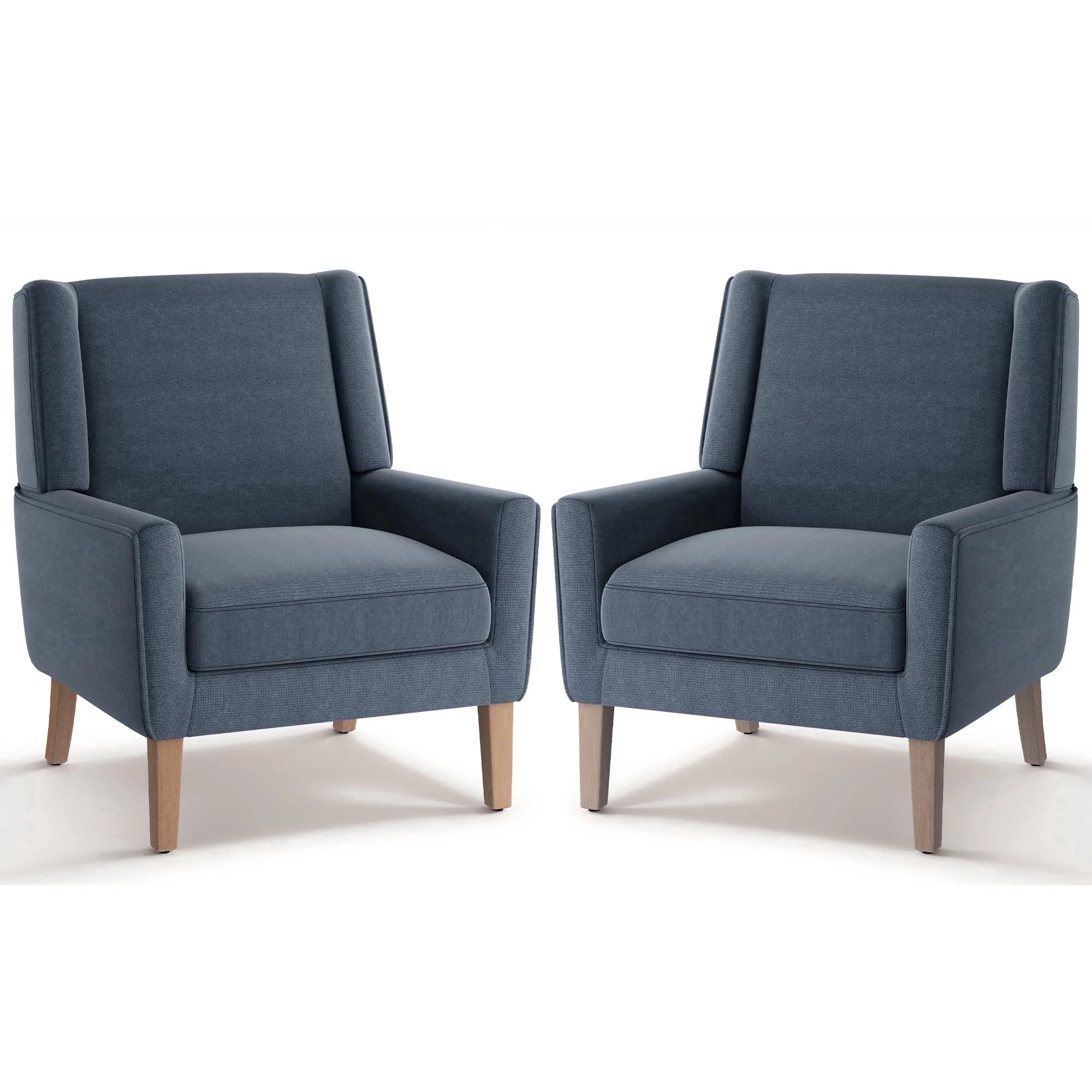 AFO Upholstered Modern Accent Chair with Wood Legs