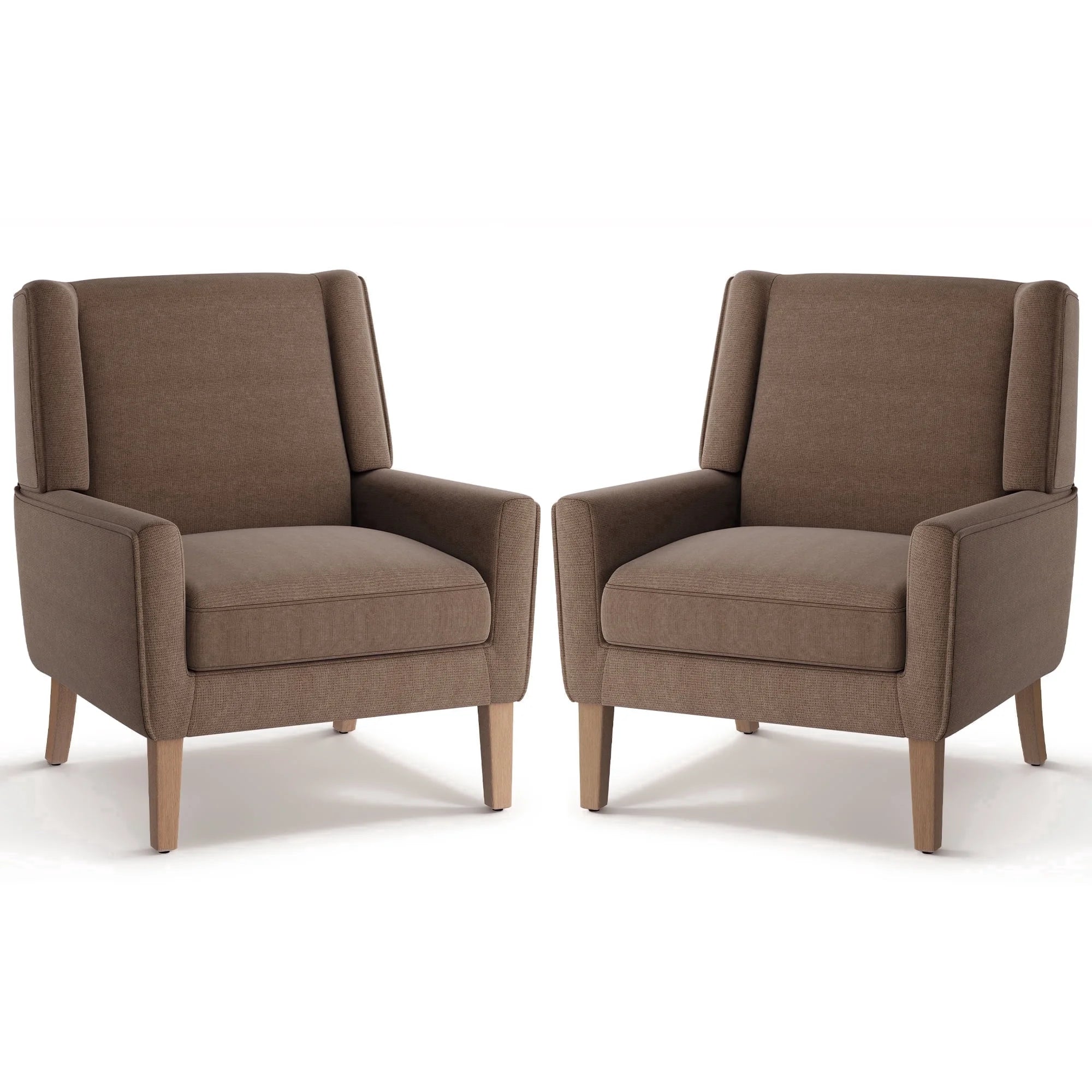 AFO Upholstered Modern Accent Chair with Wood Legs