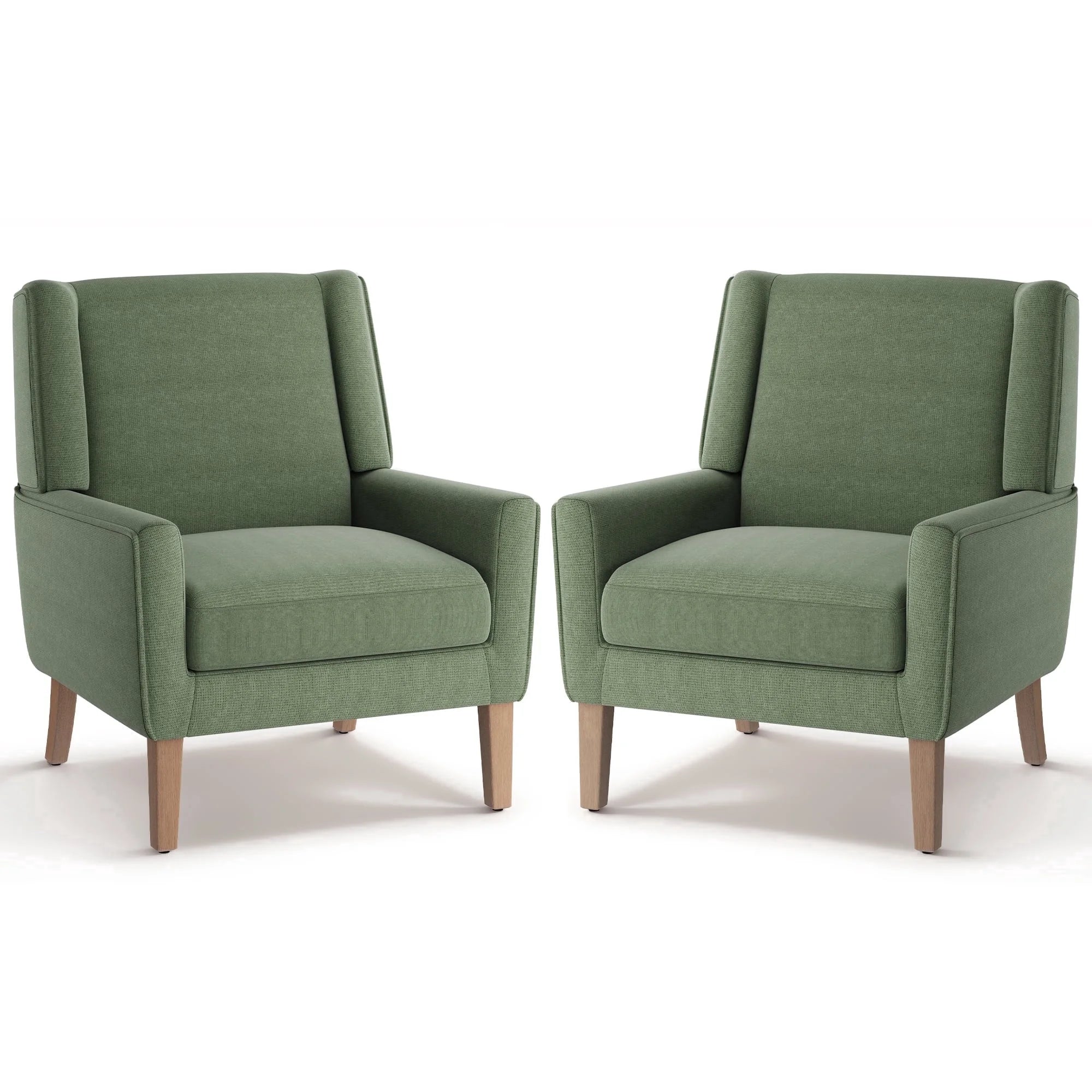 AFO Upholstered Modern Accent Chair with Wood Legs