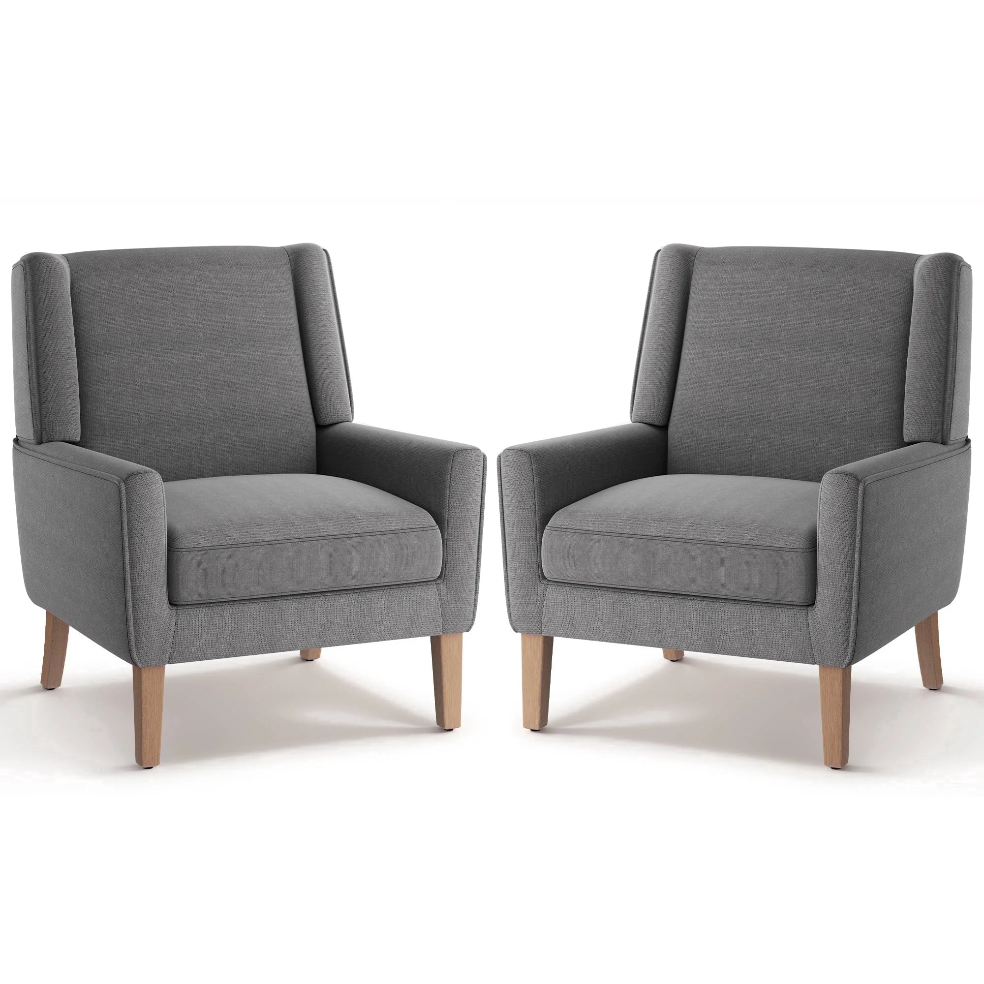 AFO Upholstered Modern Accent Chair with Wood Legs