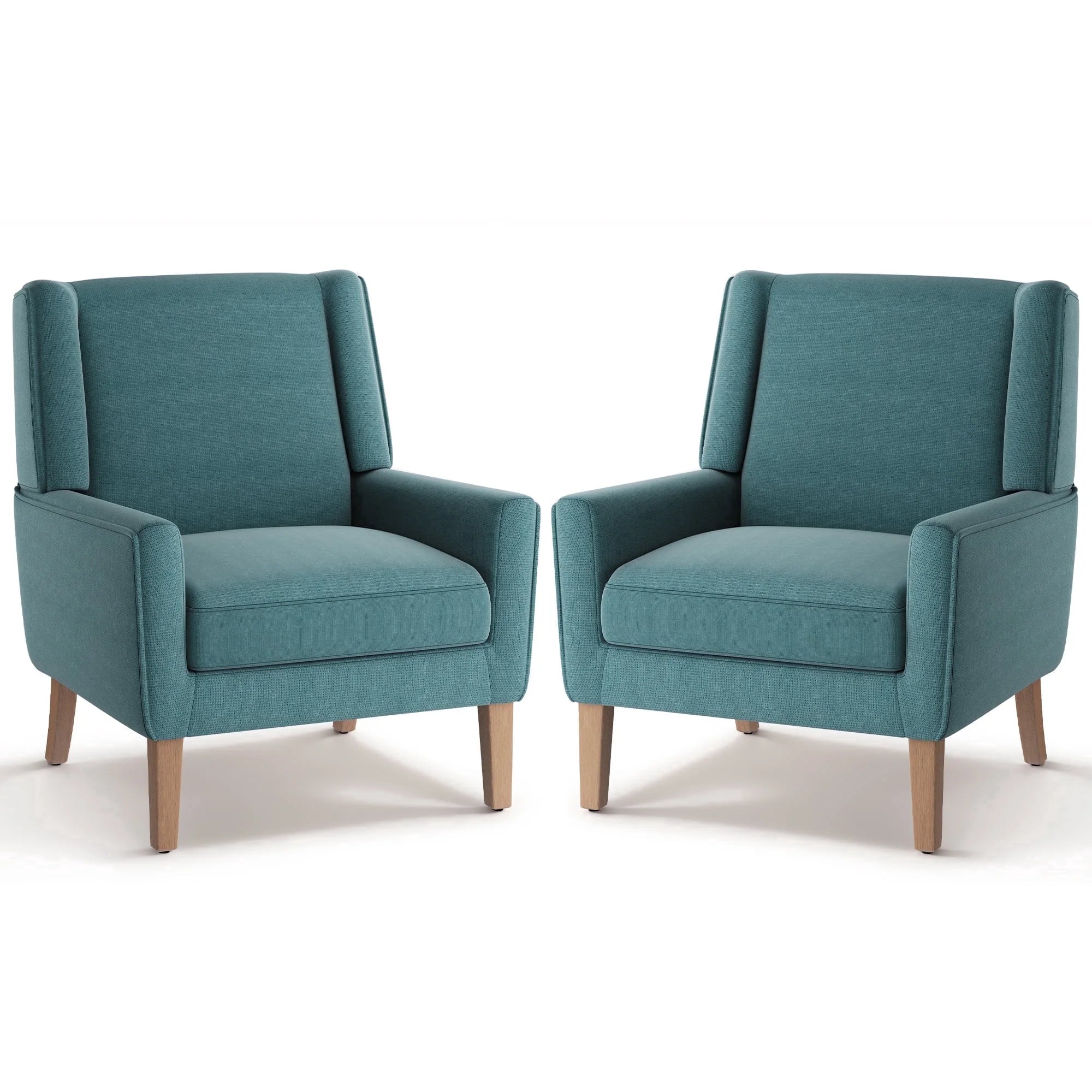 AFO Upholstered Modern Accent Chair with Wood Legs