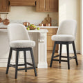 AFO 26" Upholstered Swivel Counter Height Bar Stools, Modern Bar Chairs with Solid Wood Frame, Suitable for 35"-39" Table, For Kitchen Island Dining Room Pub Restaurant