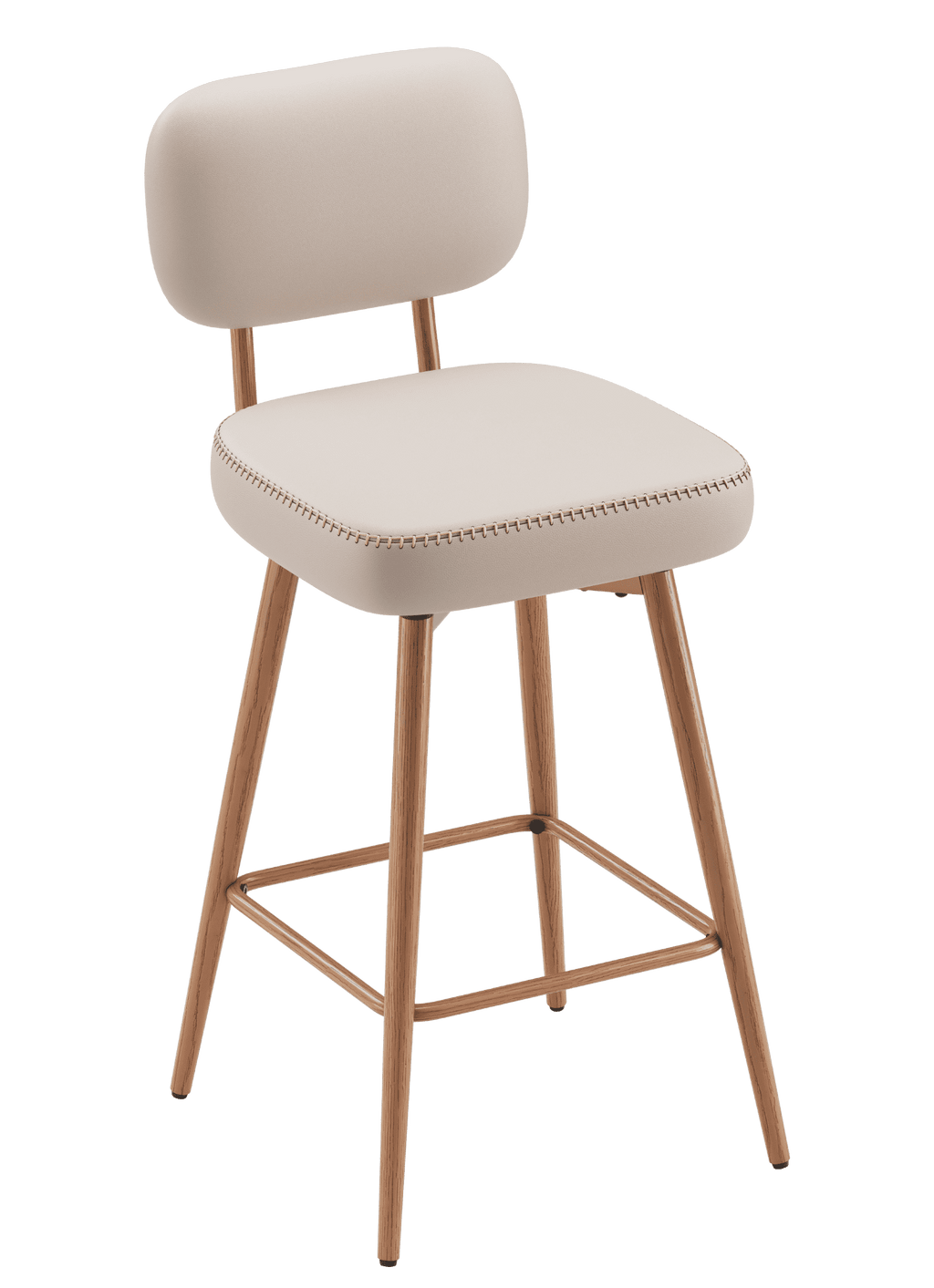AFO 26.5" Counter Swivel Bar Stool, PU Leather Counter Height Barstools with Ergonomic Backrest