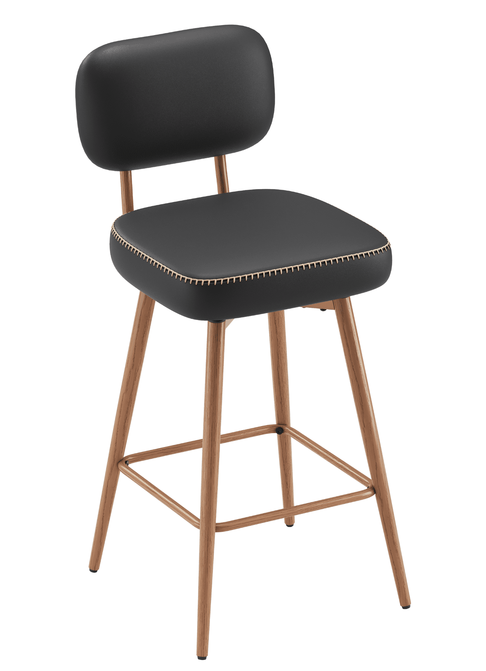 AFO 26.5" Counter Swivel Bar Stool, PU Leather Counter Height Barstools with Ergonomic Backrest