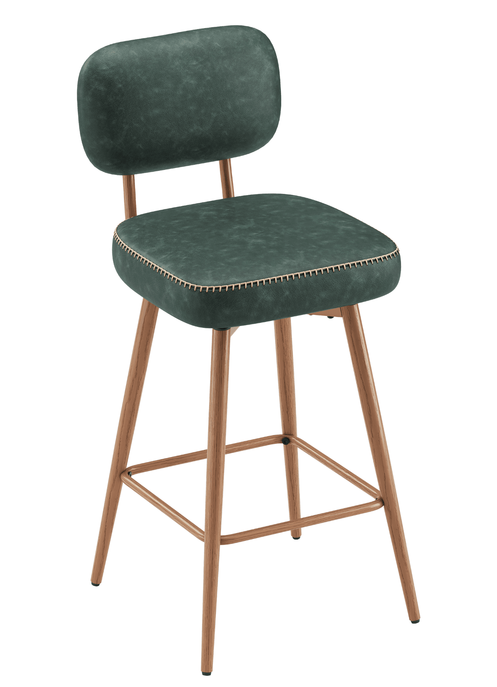 AFO 26.5" Counter Swivel Bar Stool, PU Leather Counter Height Barstools with Ergonomic Backrest