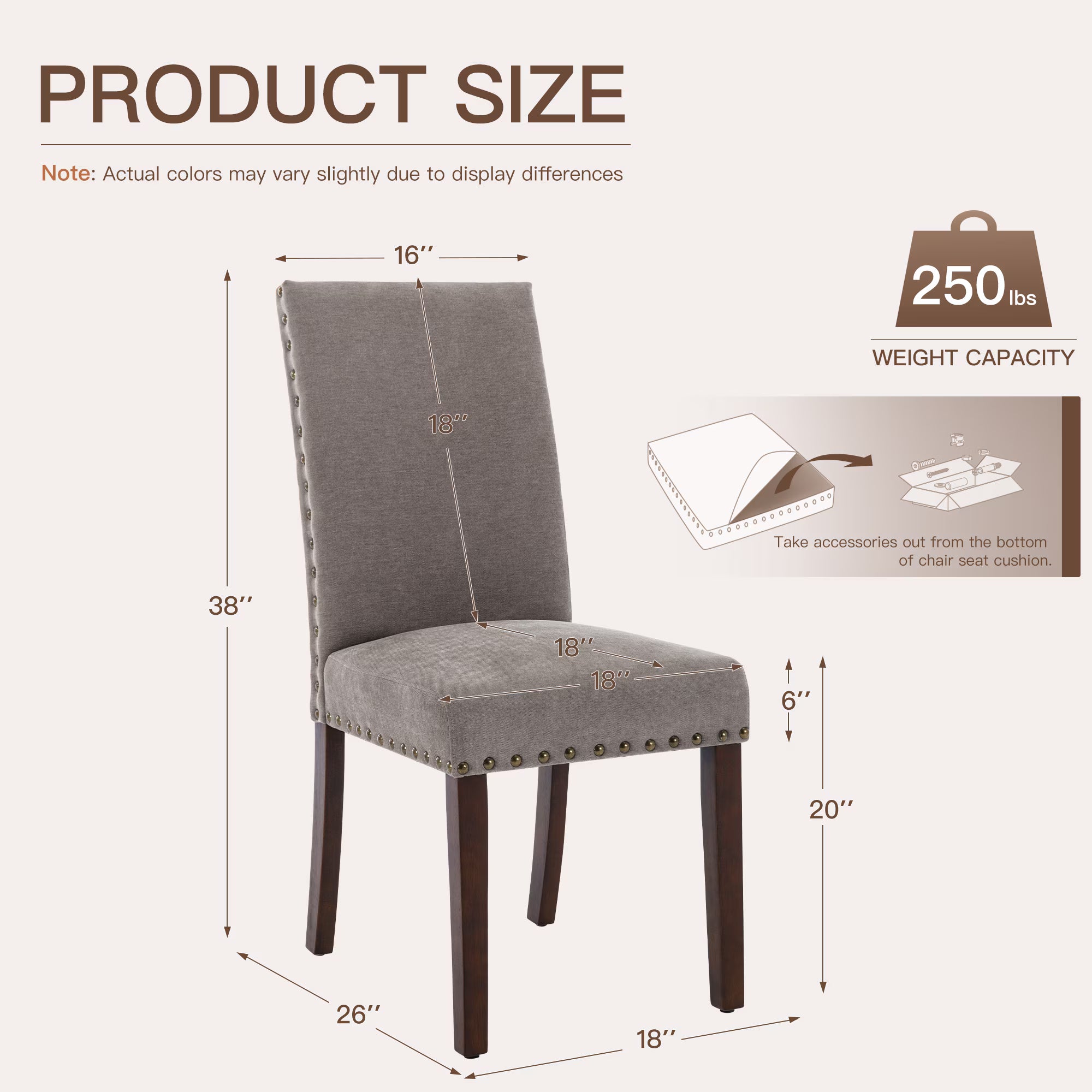 AFO Mid-Century Dining Chair with Solid Wood Legs, High Back Seat for Dining Room, Kitchen and Café