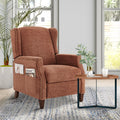 AFO Push-Back Recliner with Side Pockets, Solid Wood Ergonomic Armchair for Living Room and Bedroom