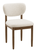 AFO Dining Chairs Solid Wood Upholstered Dining Chairs with Textured Chenille Fabric, Walnut Finish