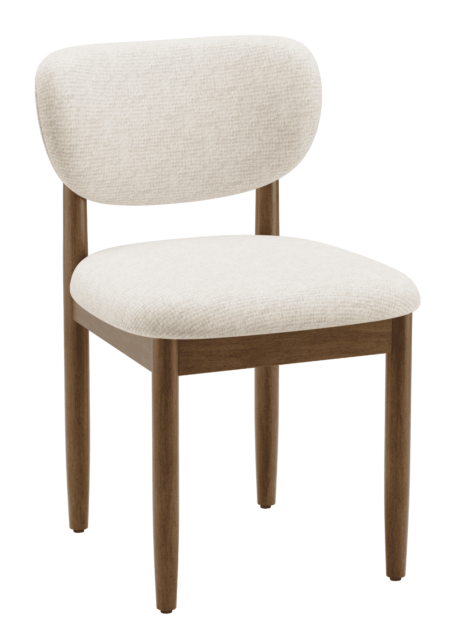 AFO Dining Chairs Solid Wood Upholstered Dining Chairs with Textured Chenille Fabric, Walnut Finish