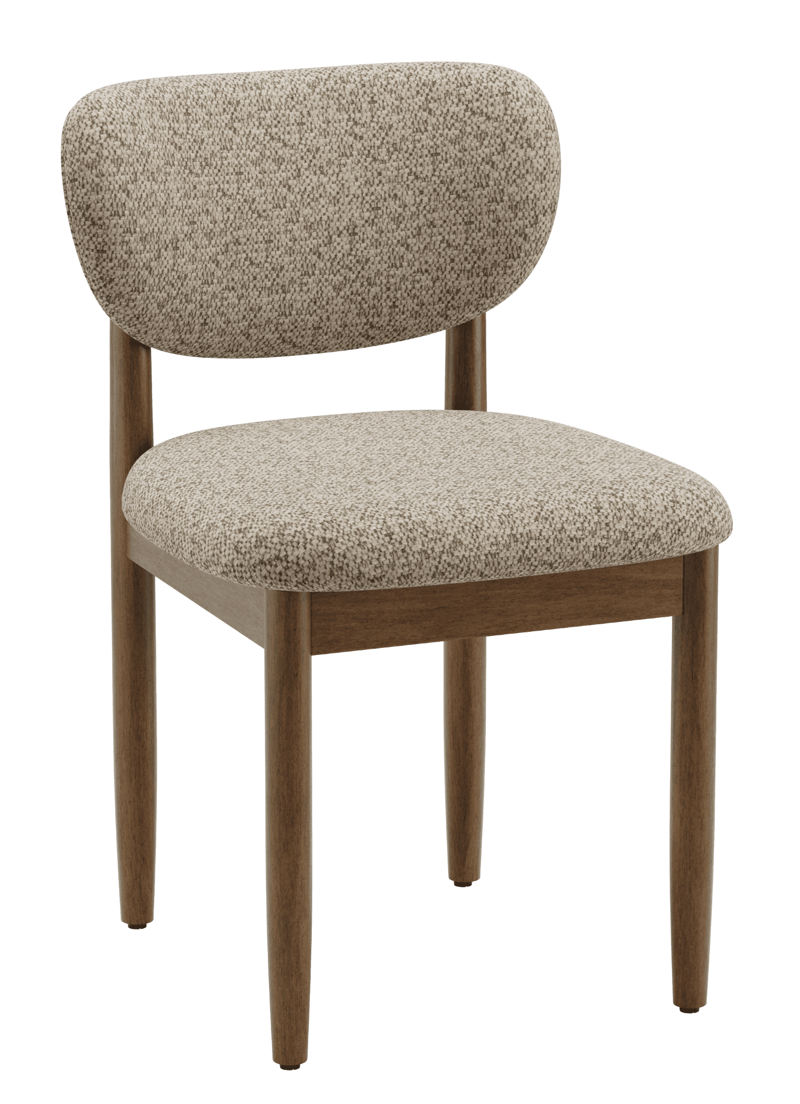 AFO Dining Chairs Solid Wood Upholstered Dining Chairs with Textured Chenille Fabric, Walnut Finish