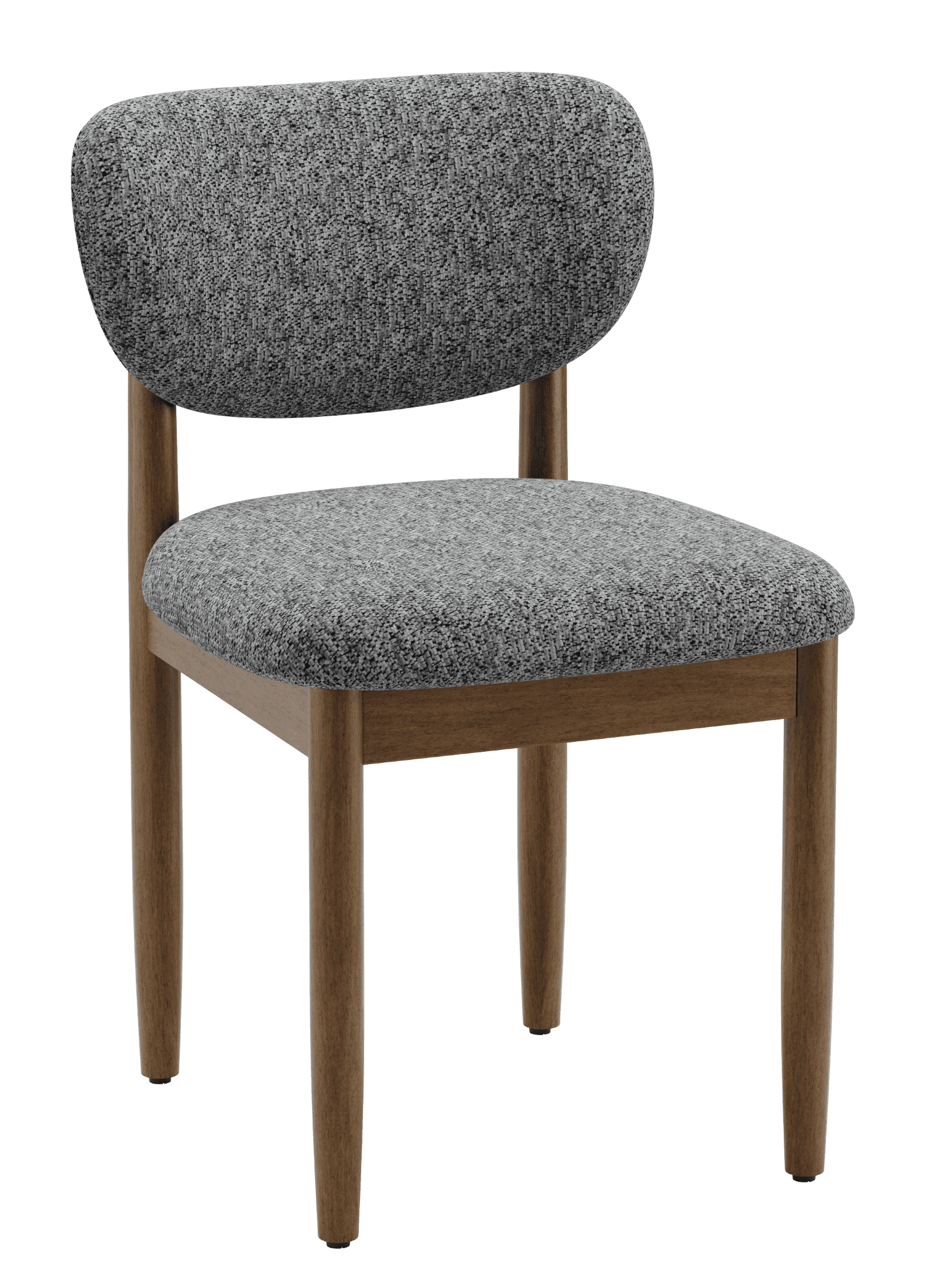 AFO Dining Chairs Solid Wood Upholstered Dining Chairs with Textured Chenille Fabric, Walnut Finish
