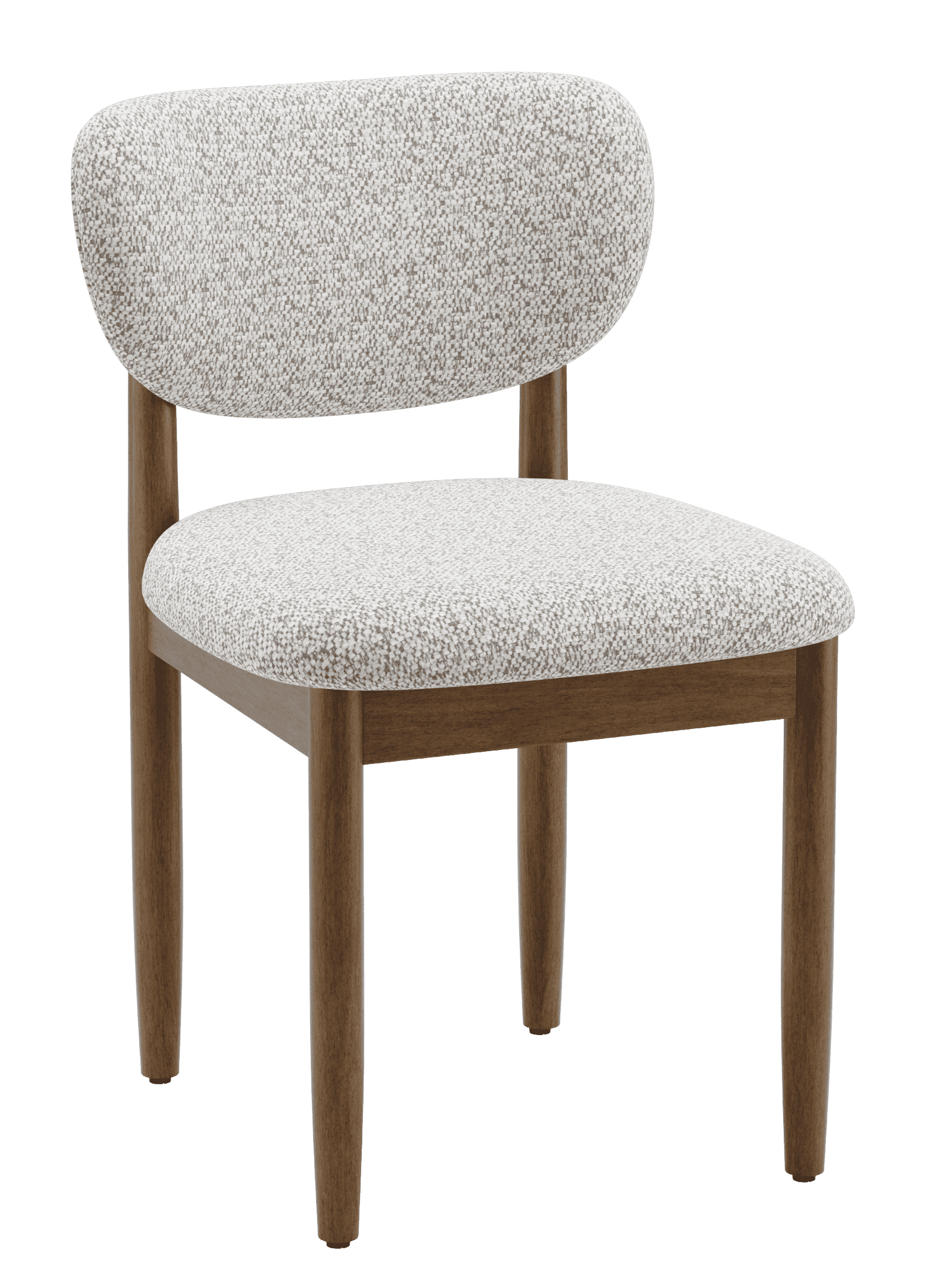 AFO Dining Chairs Solid Wood Upholstered Dining Chairs with Textured Chenille Fabric, Walnut Finish