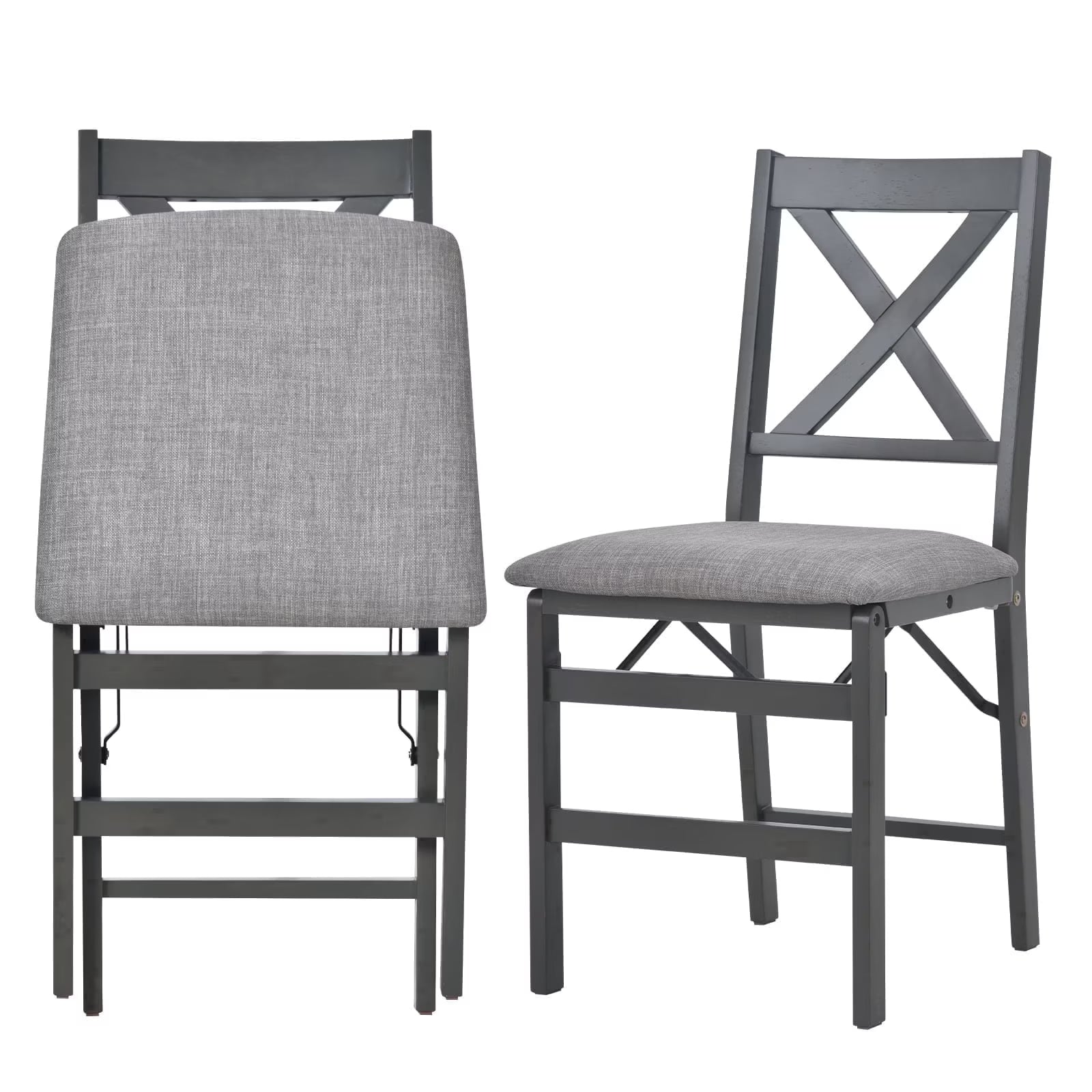 AFO Foldable Wood Dining Chairs with Solid Wood Frame & Upholstered Wide Seat, Folding Kitchen Chairs with Ergonomic High Backrest, 275Lbs Load Capacity