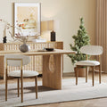 AFO Dining Chairs, Chenille Upholstered Kitchen Side Chairs with Wood Legs and Backrest for Modern Mid-Century Dining Room and Restaurant