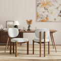 Dining Chairs with Wood Legs, Upholstered Side Chairs with Ergonomic Backrest for Dining Room and Kitchen
