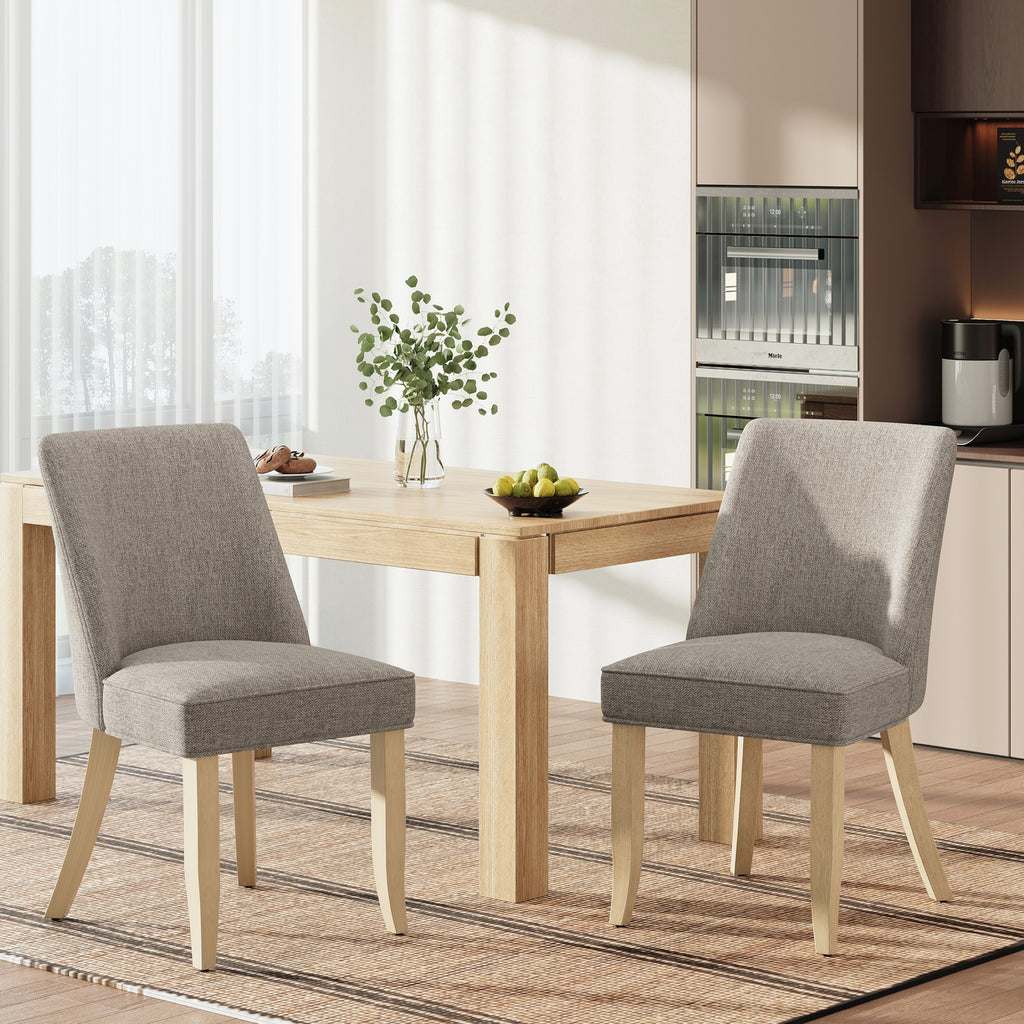 AFO Dining Chairs, Modern Upholstered Kitchen Side Chairs with Wood Legs & Ergonomic Backrest, Mid-Century Dining Room Chairs for Kitchen, Dining Room & Restaurant