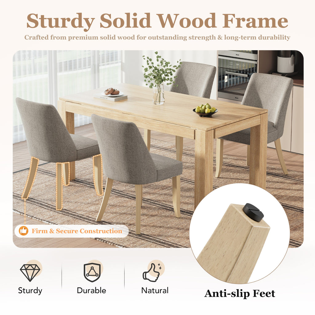 AFO Dining Chairs, Modern Upholstered Kitchen Side Chairs with Wood Legs & Ergonomic Backrest, Mid-Century Dining Room Chairs for Kitchen, Dining Room & Restaurant