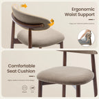 AFO Upholstered Counter Height Bar Stool - Ergonomic Back & Wooden Base